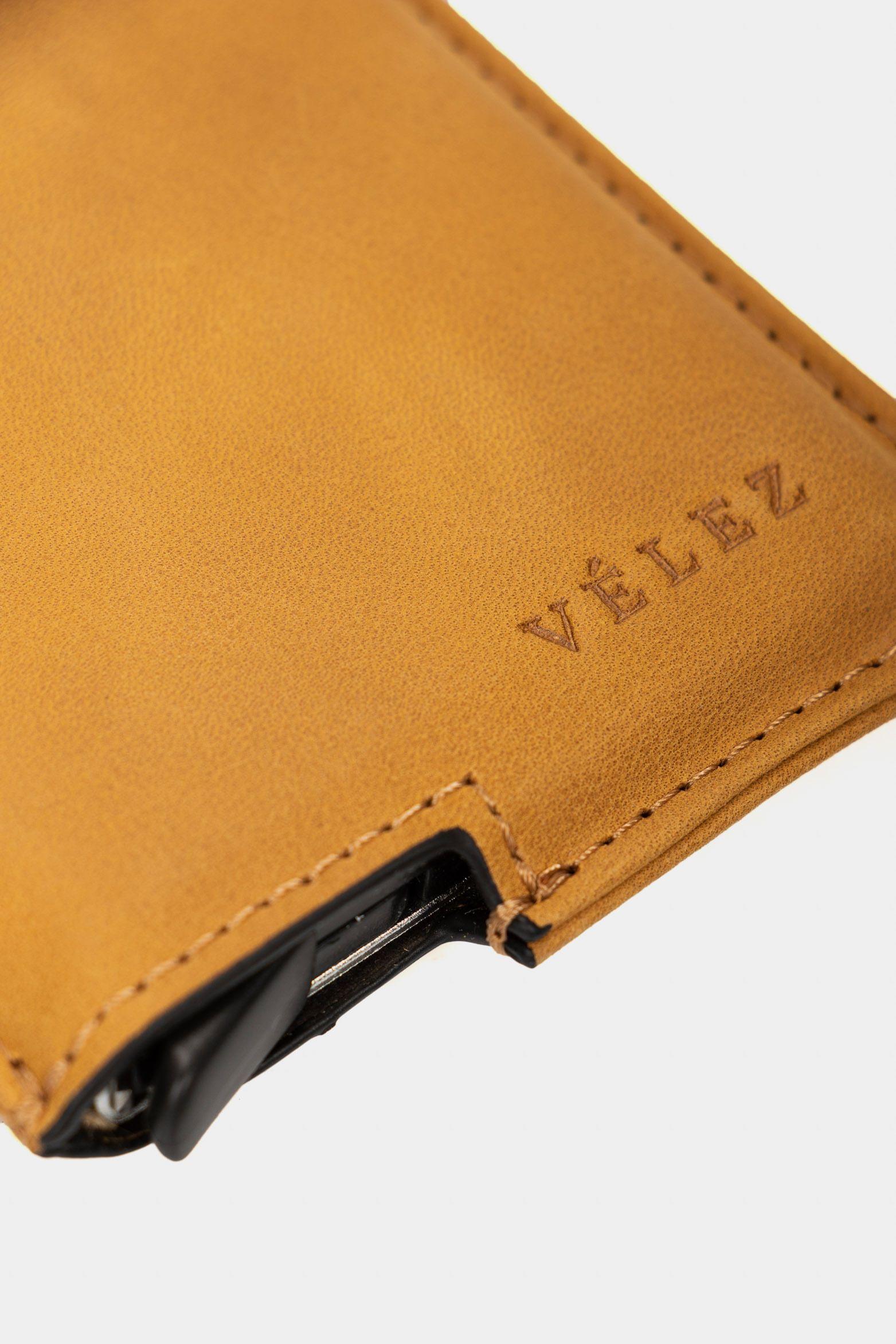 Vélezta Documentos De Cuero Miniwallet Mostaza-3
