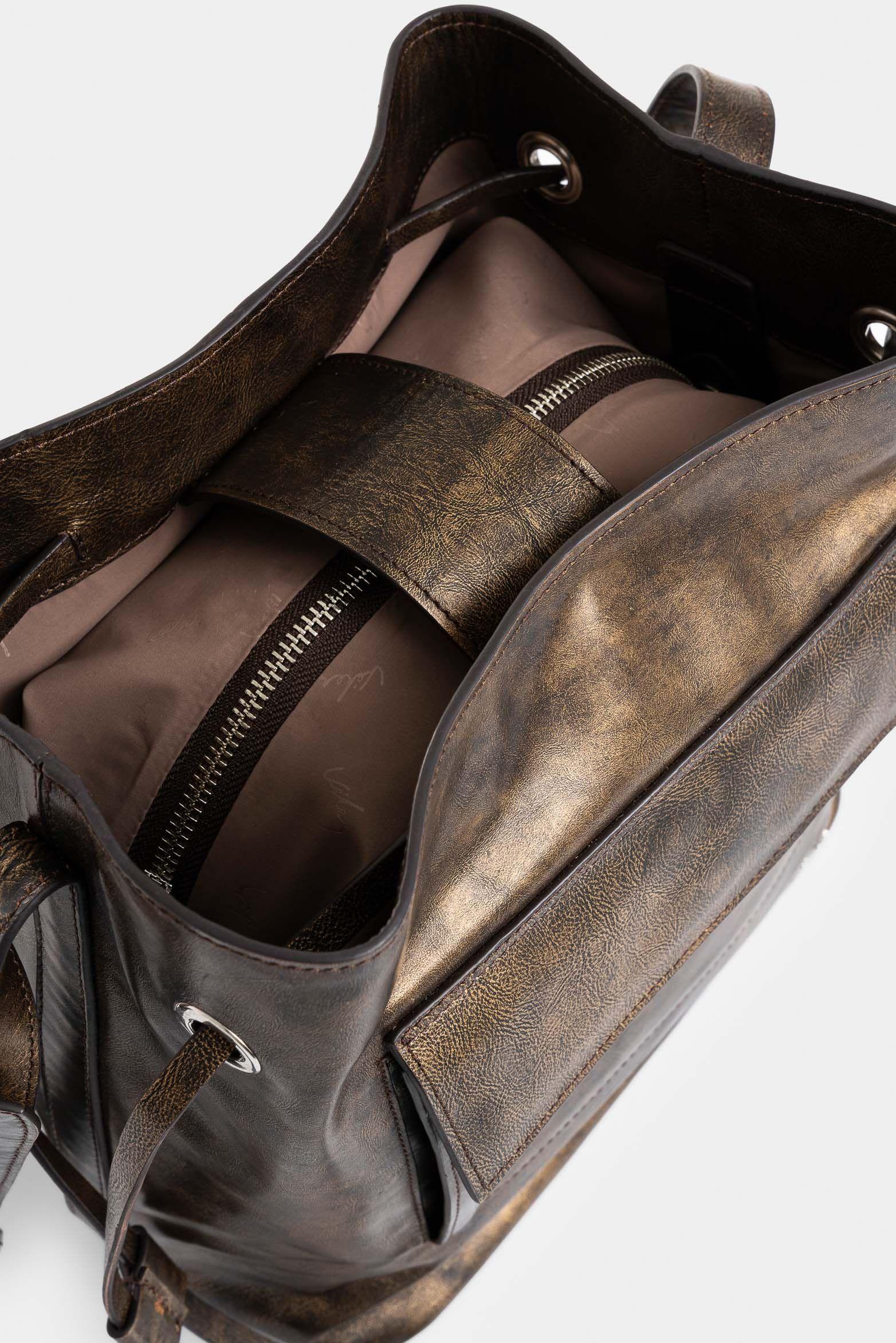 Shopping Santa Clara de cuero folia para mujer multifuncional café-4