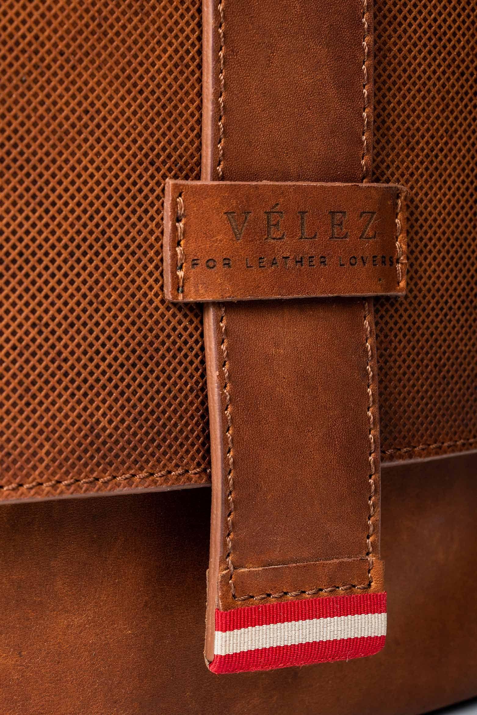Vélez Cartera Bandolera De Cuero Vintage Miel-3