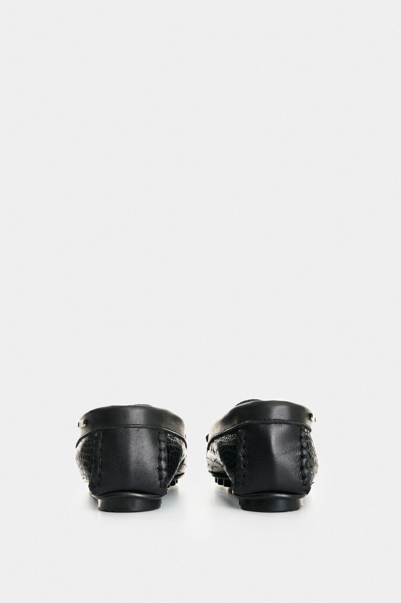 Vélez Mocasín De Cuero Folia Para Mujer Denver 2 Negro-2