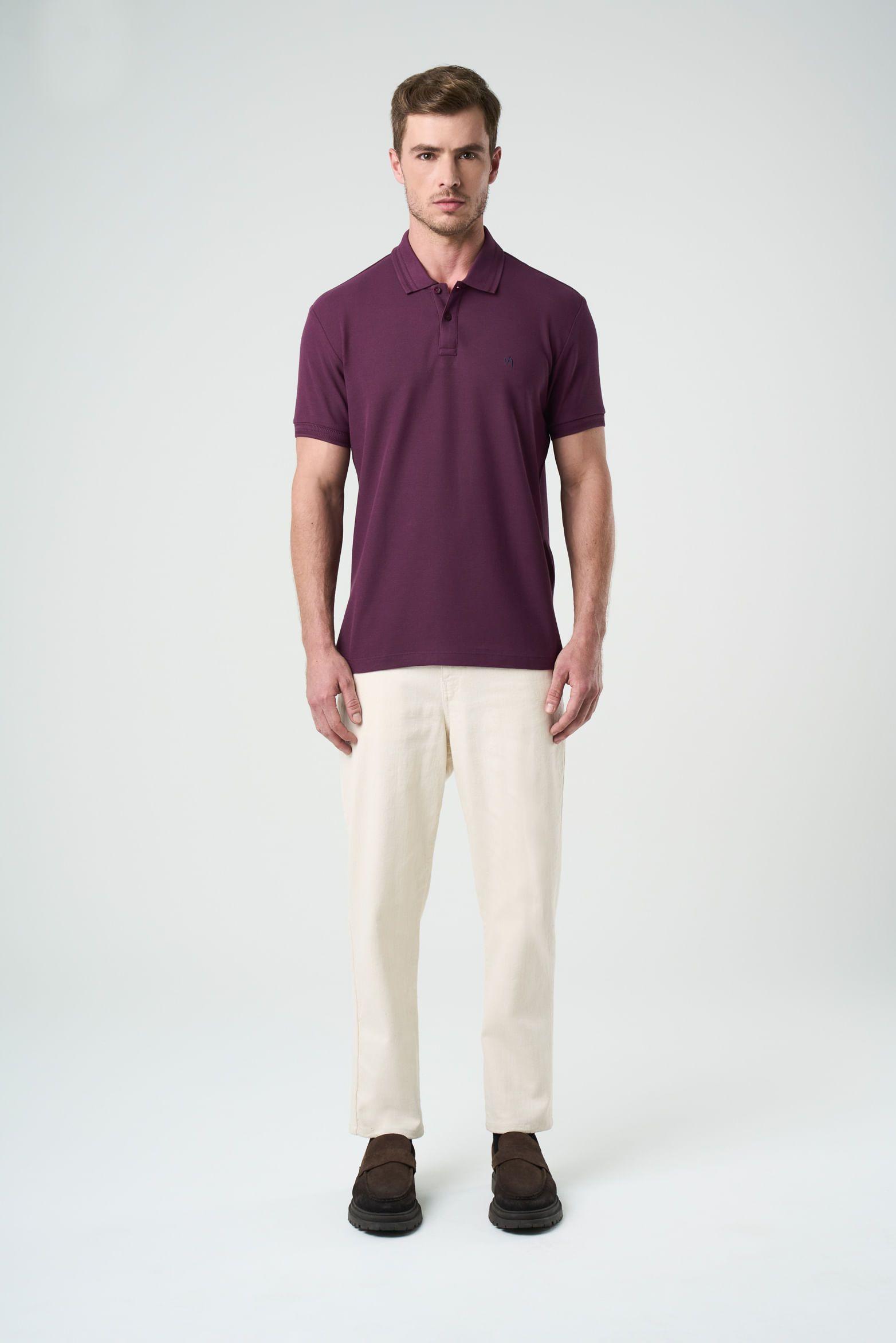 Vélez Polera Polo Summer Para Hombre Semi Ajustada Morado-3