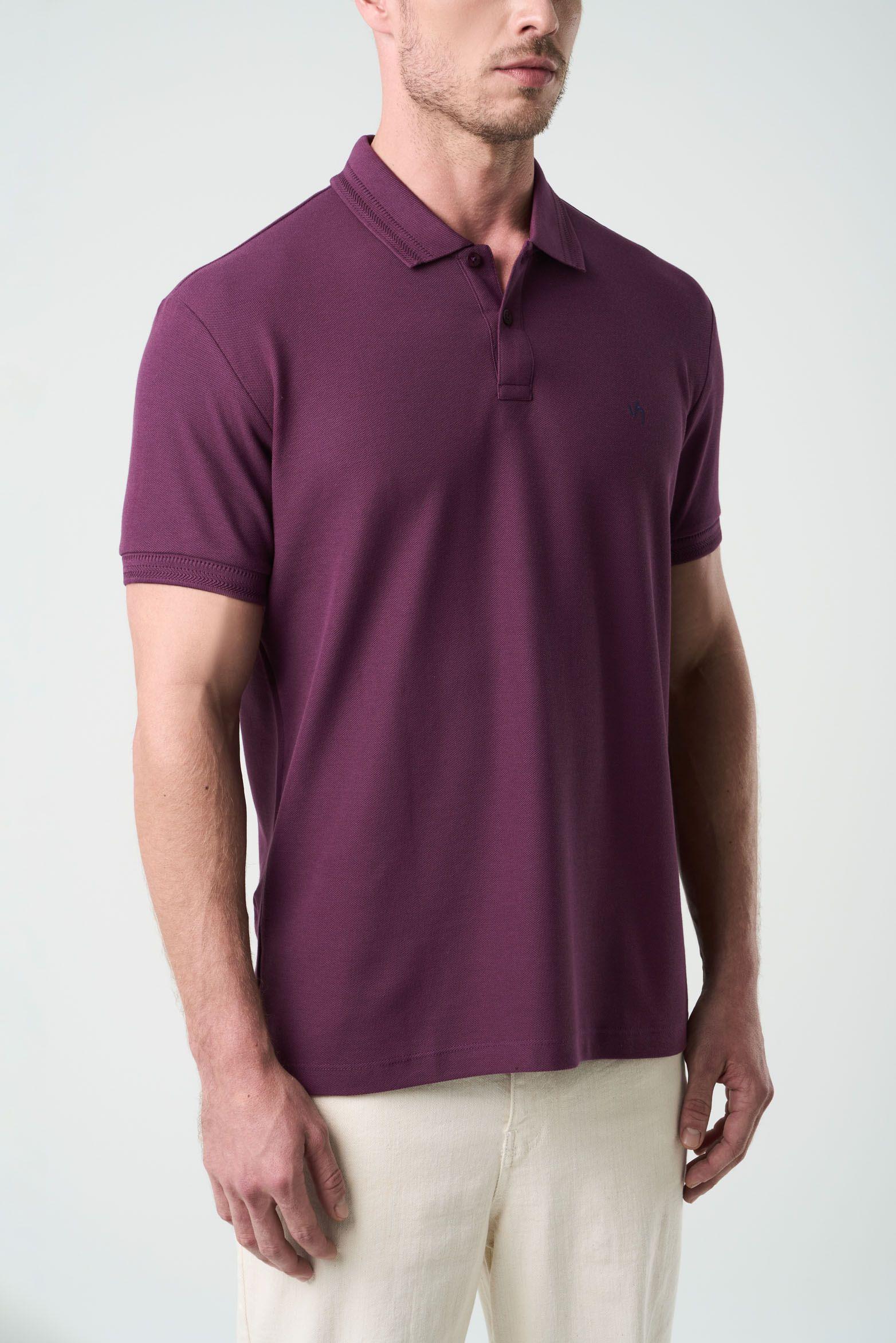 Vélez Polera Polo Summer Para Hombre Semi Ajustada Morado-4