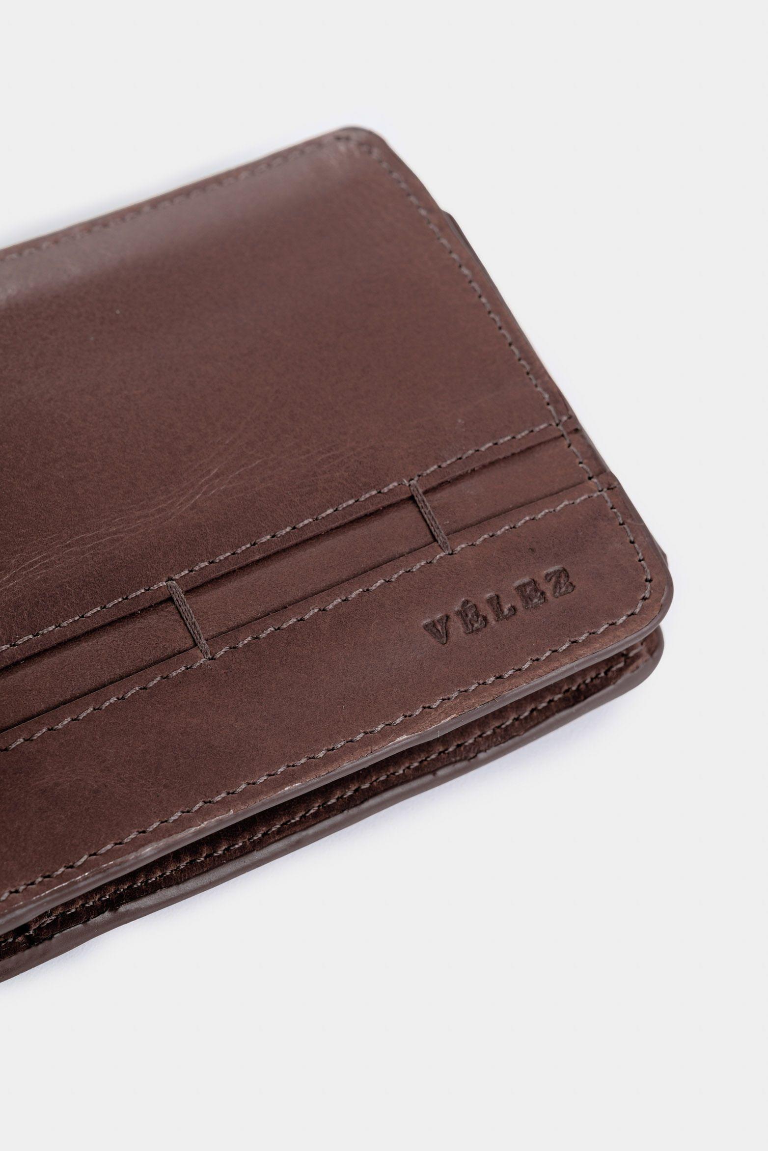 Vélez Billetera Paled De Cuero Para Hombre Casual Café-3