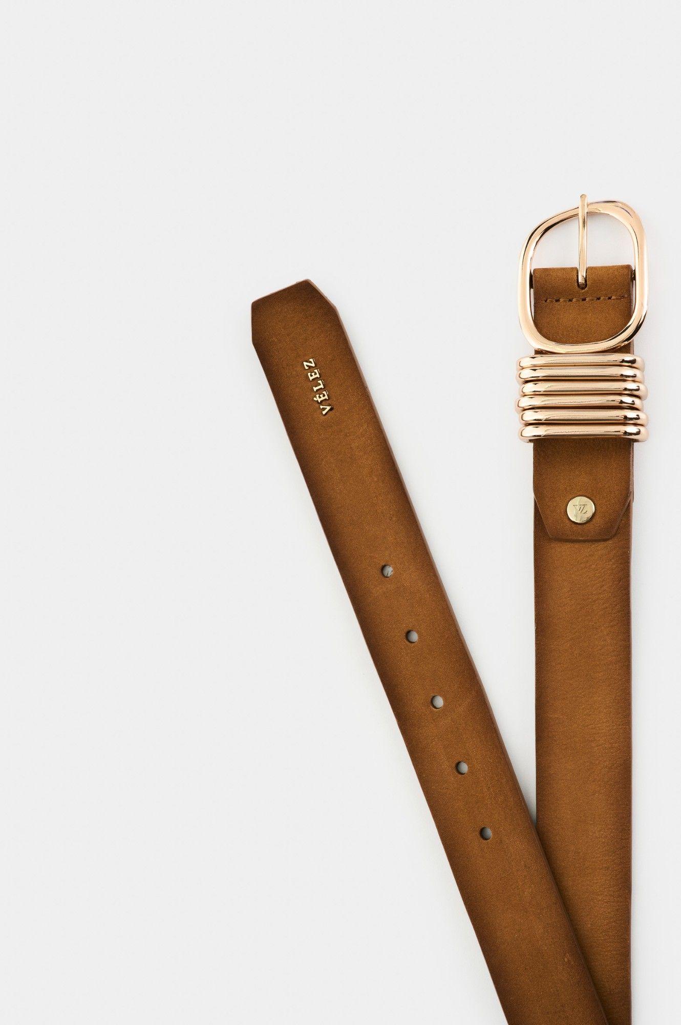 Vélez Cinturón Unifaz De Cuero Para Mujer Rio Ruka Miel-2