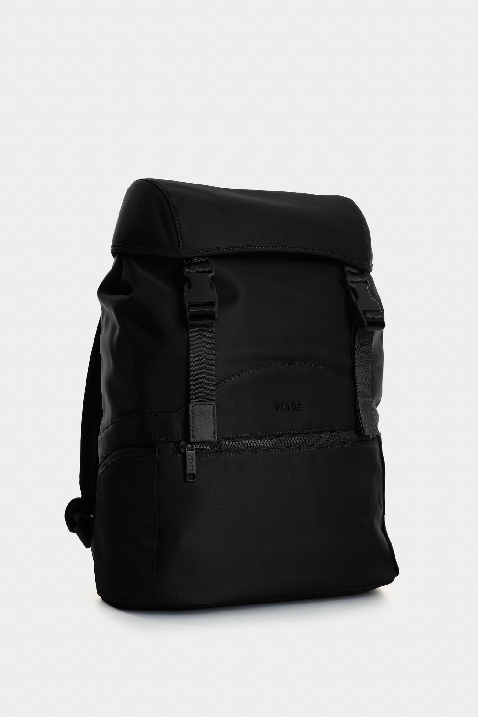 Vélez Tula Morral En Lona Y Cuero  Hombre Tessa Negro-1