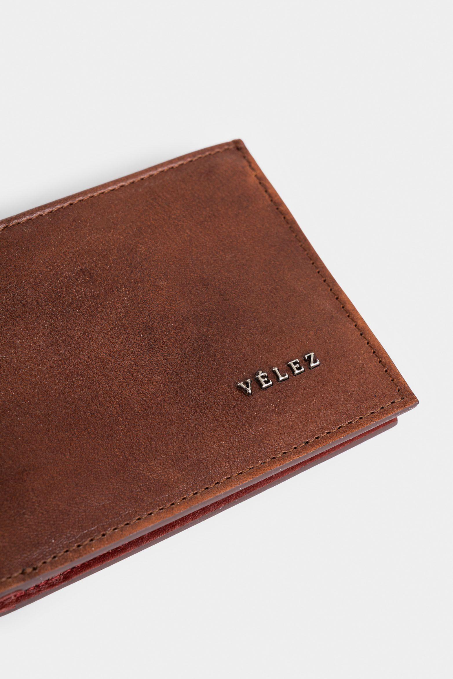 Vélez Billetera Ontario 3.0 Cuero Para Hombre Contraste Miel-3