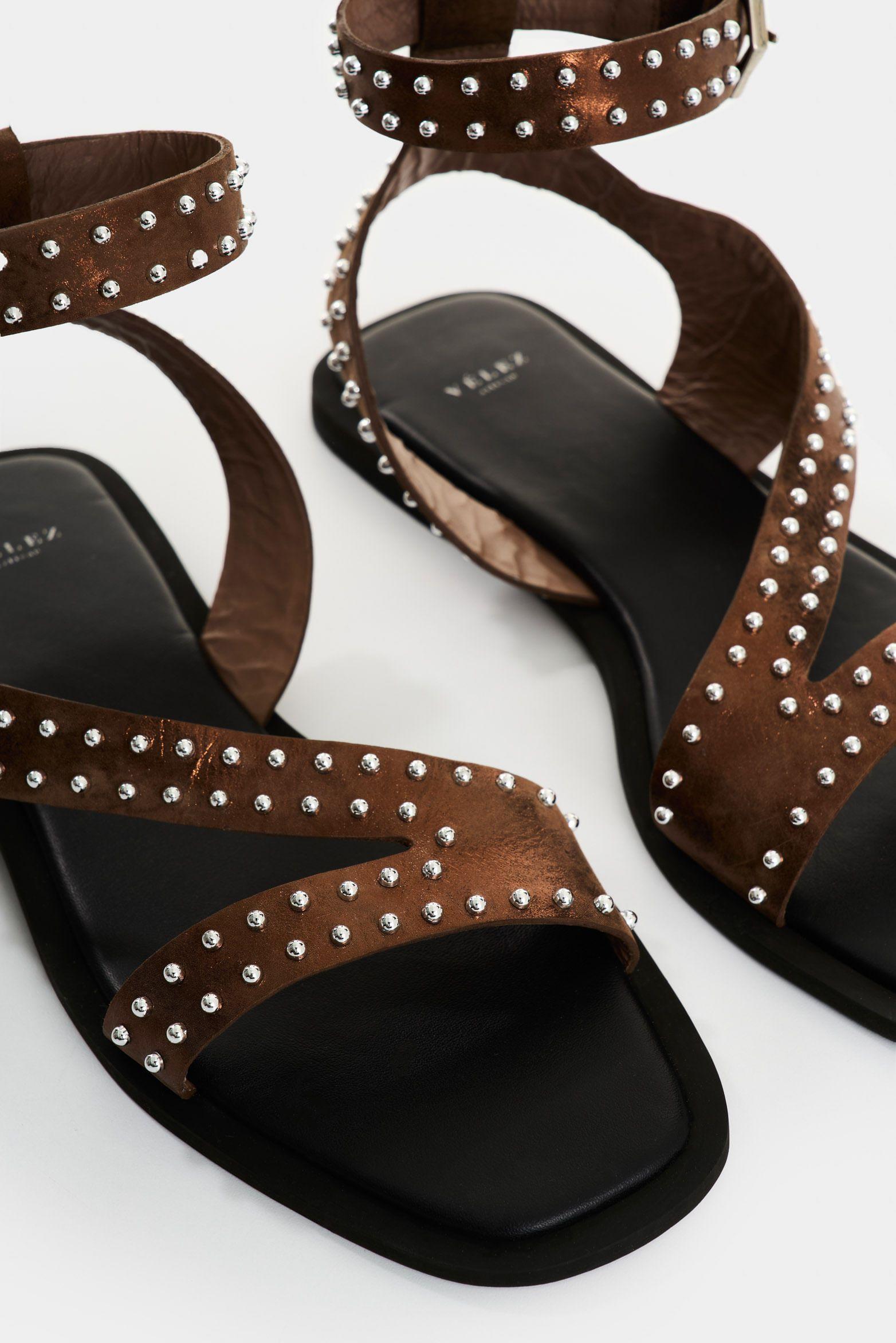 Vélez Sandalia Plana Soren Cuero Folia  Mujer Taches Bronce-4