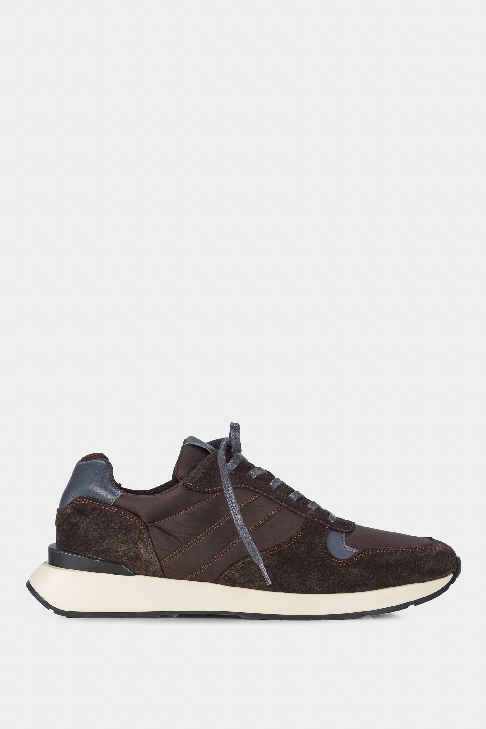 Vélez Zapatillas Oporto De Cuero por Lona Para Hombre Café-0