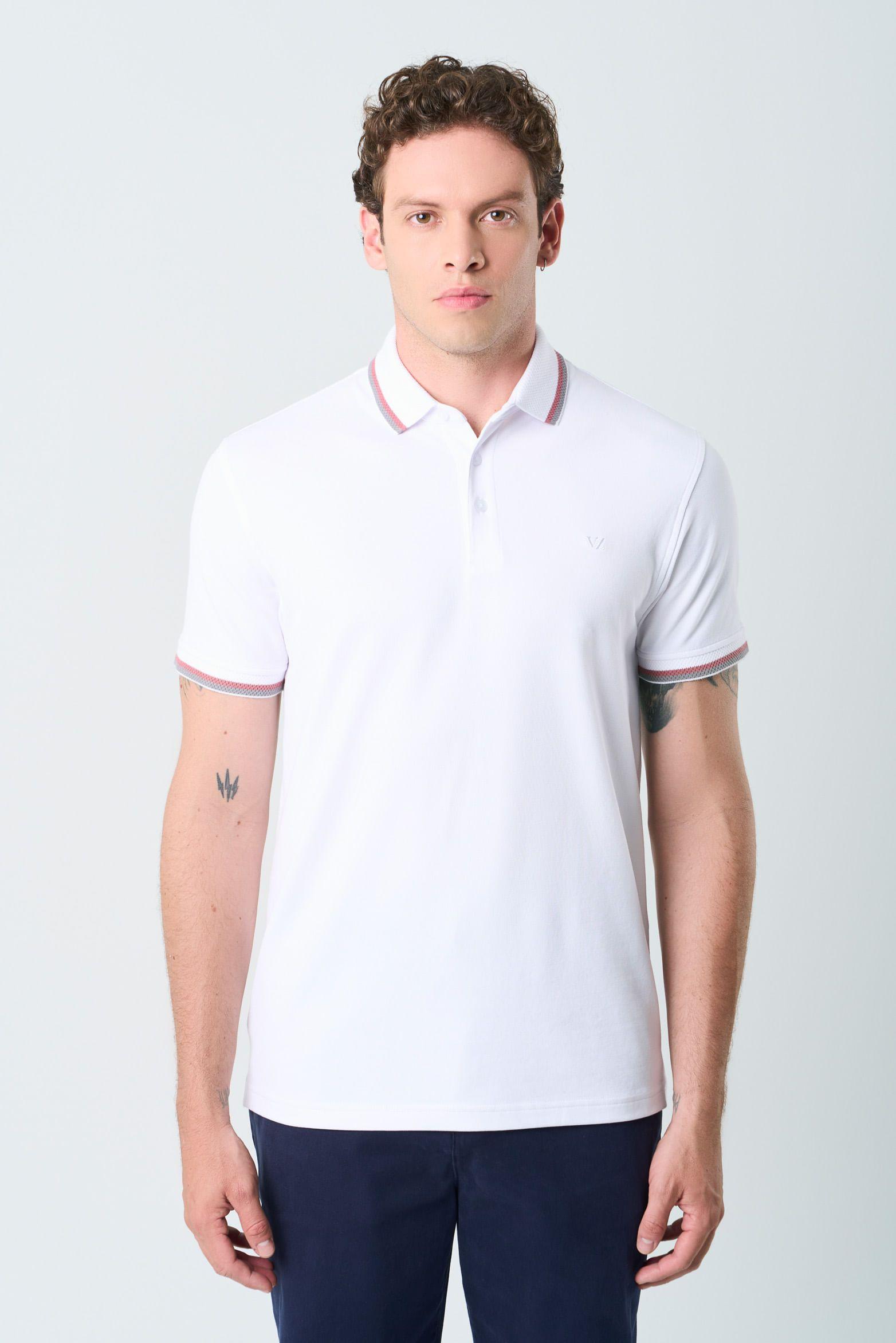 Vélez Polera Bilbao Manga Corta Hombre Semi Fitted Blanco-3