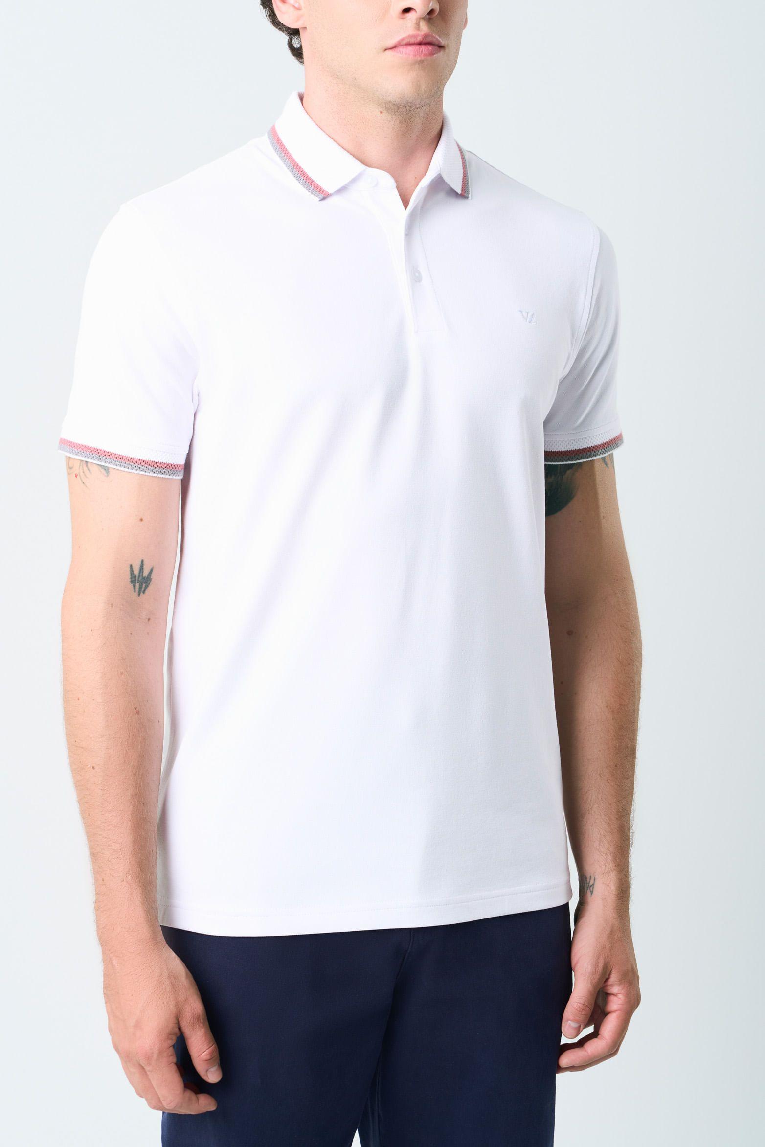 Vélez Polera Bilbao Manga Corta Hombre Semi Fitted Blanco-4