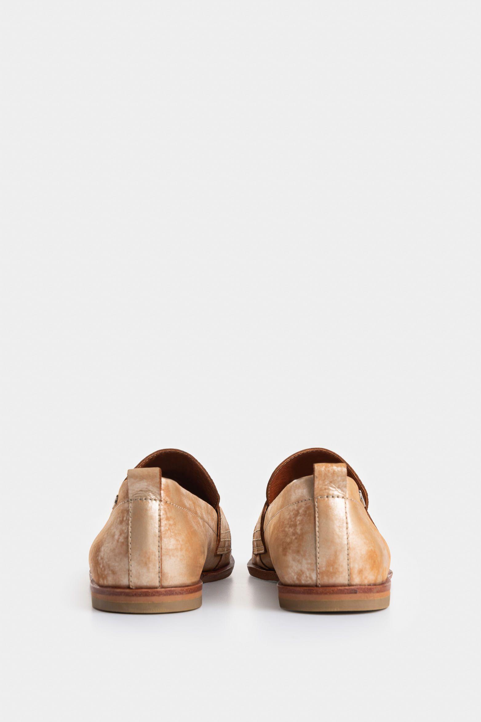 Vélez Mocasín Alisa Cuero Folia Mujer talle Millaré Dorado-2