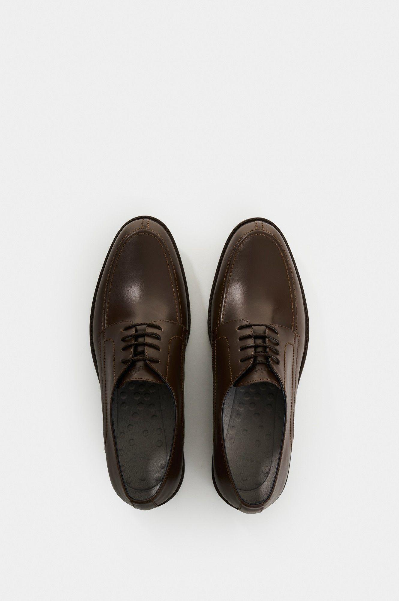 Vélez Zapato De Cordón Caval Cuero Hombre Silueta Office Café-3