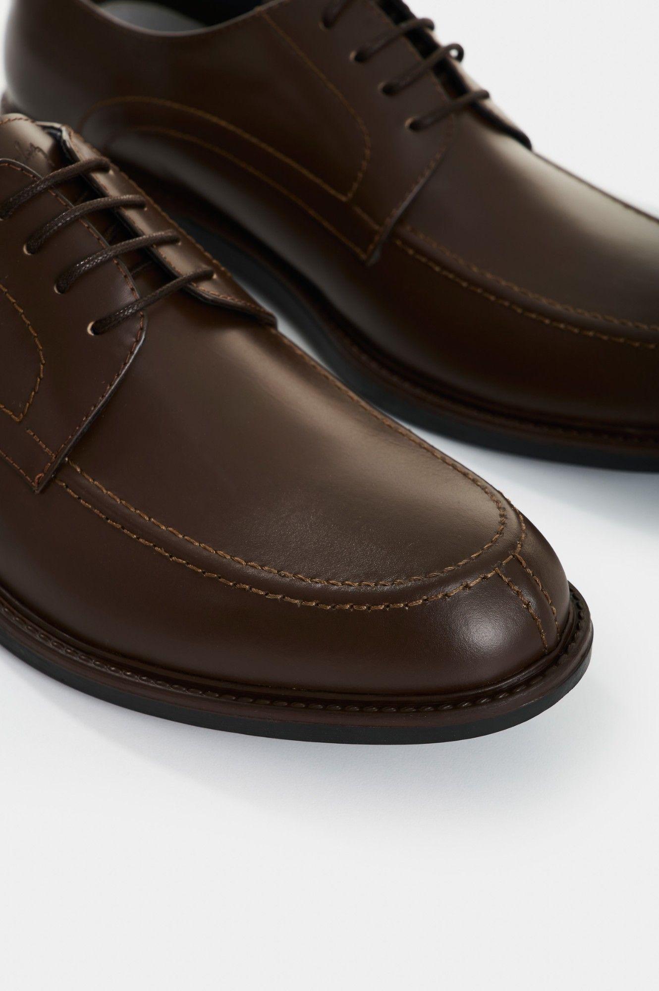 Vélez Zapato De Cordón Caval Cuero Hombre Silueta Office Café-4