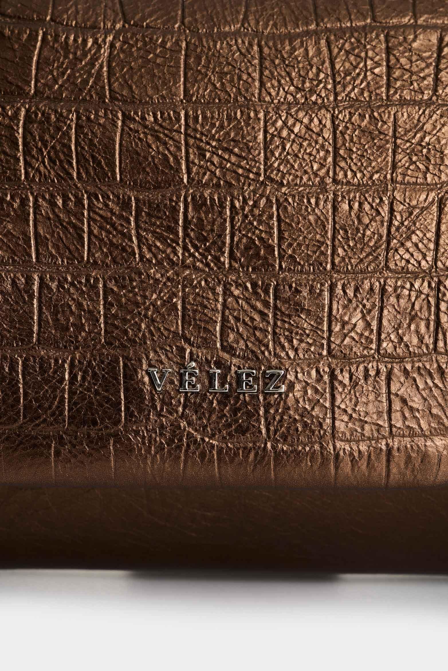 Vélez Manos Libres De Cuero Folia Mujer Mini Lili Bronce-3