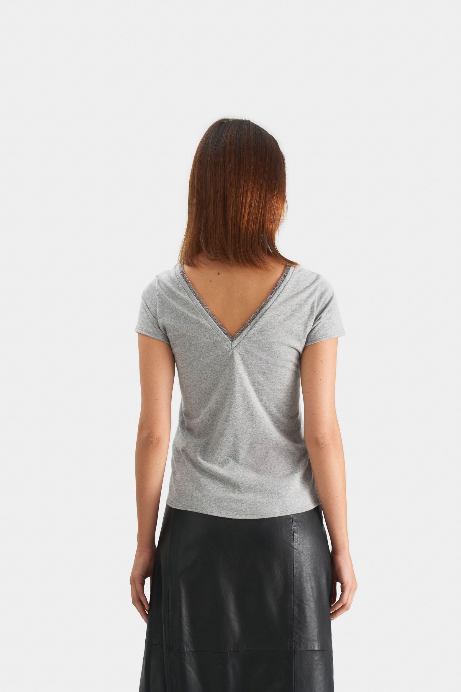 Vélez Polera Básica  Mujer Millaré Metálico Decorativo Gris-4