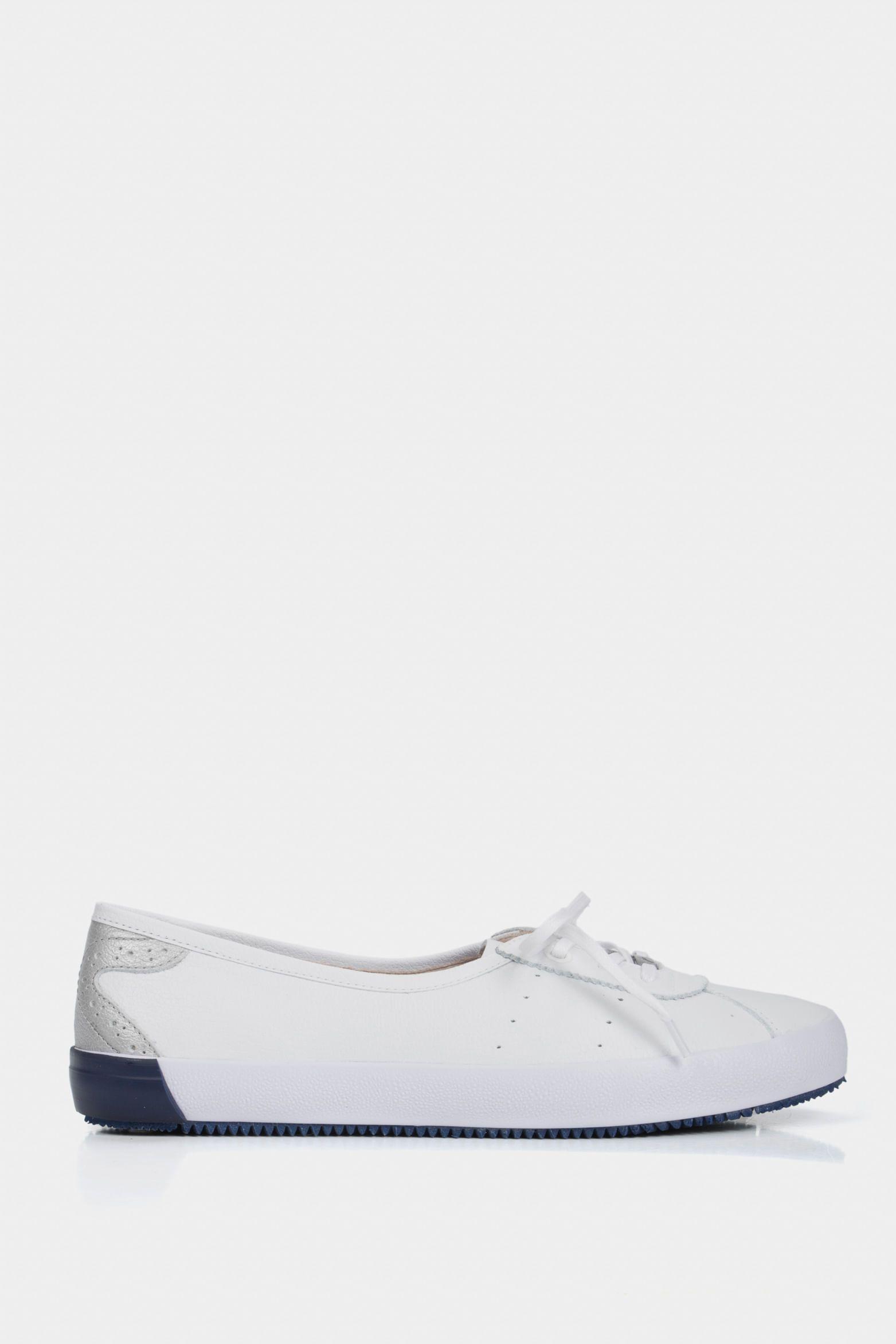 Vélez Tenis Planos Atenas De Cuero Para Mujer Casual Blanco-0