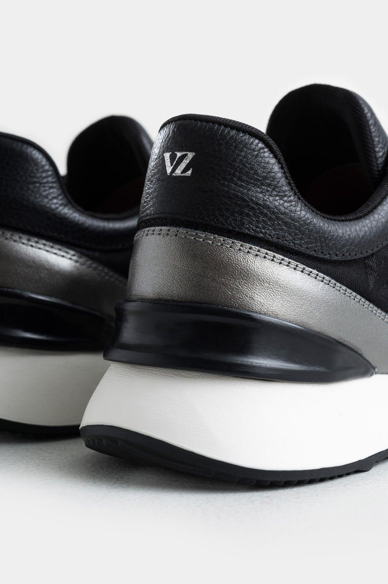 Vélez Zapatillas Jacinto Cuero Y Lona Mujer Monogram Negro-4