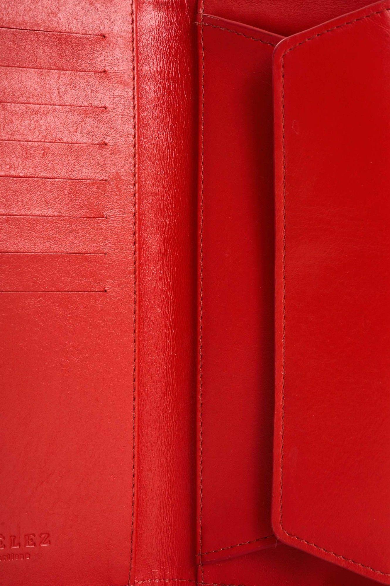 Vélez Billetera Porta Chequera Cuero Mujer Extravaganza Rojo-3