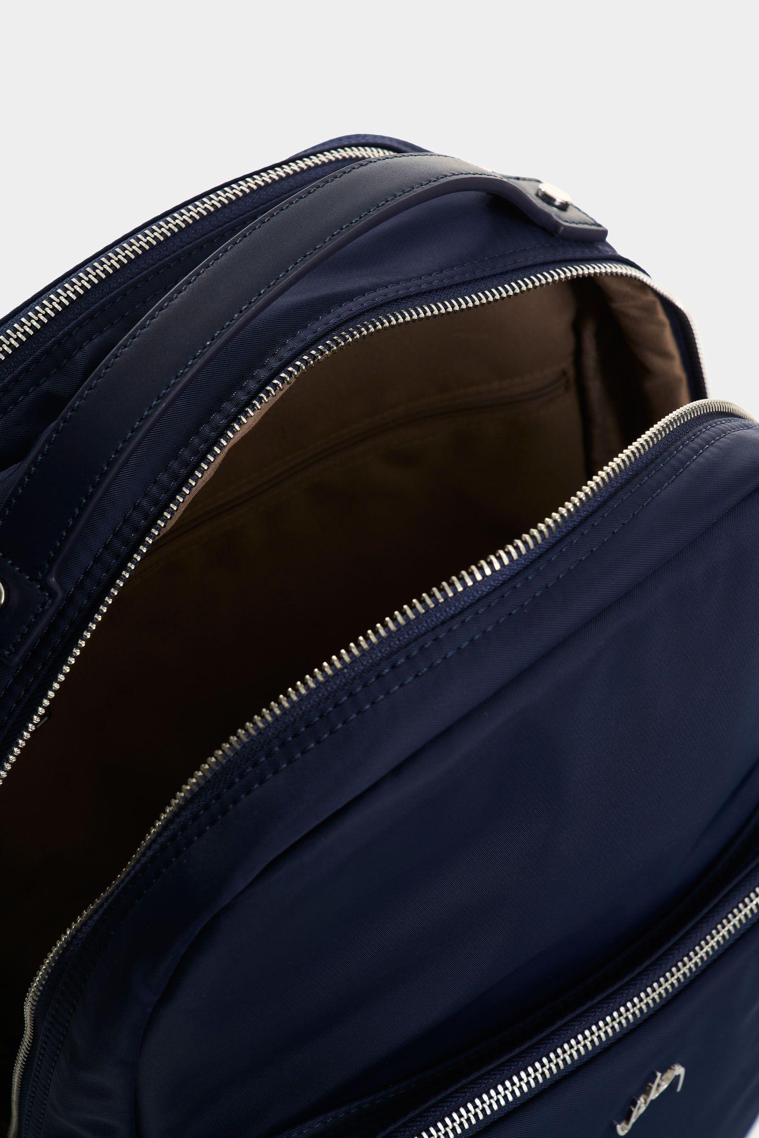 Vélez Mochila Púrpura De Lona Para Mujer Manija Cuero Azul-4