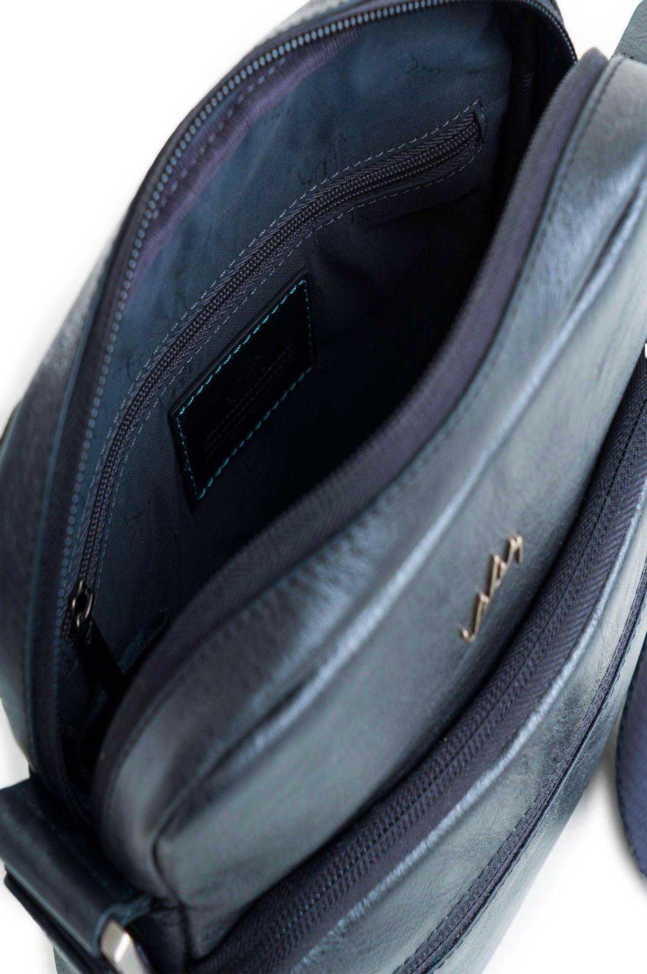 Vélez Cartera Bandolera Cuero Hombre Vertical Azul Oscuro-4