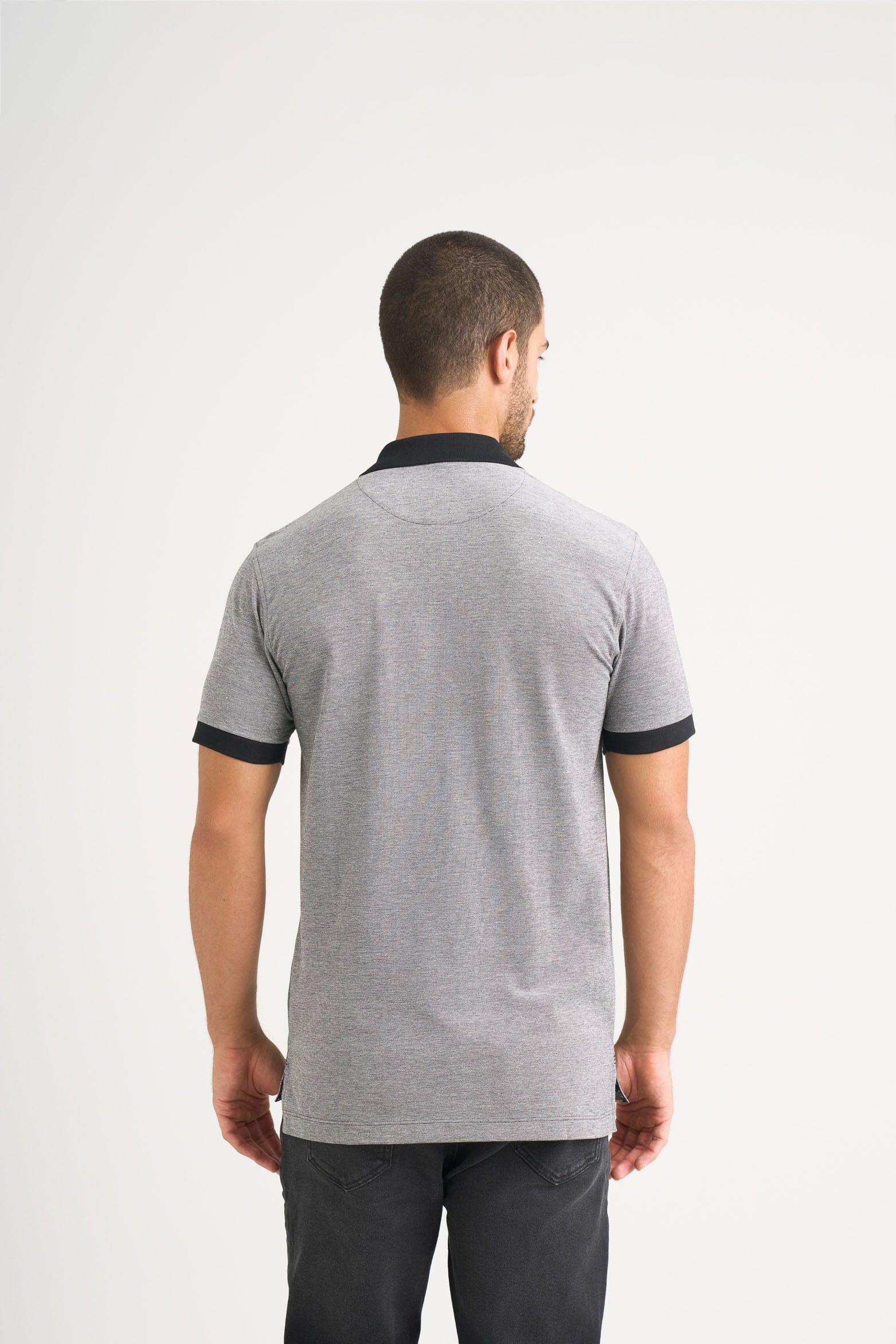 Vélez Polera Cuello Casual Algodón Hombre Cremallera Negro-5