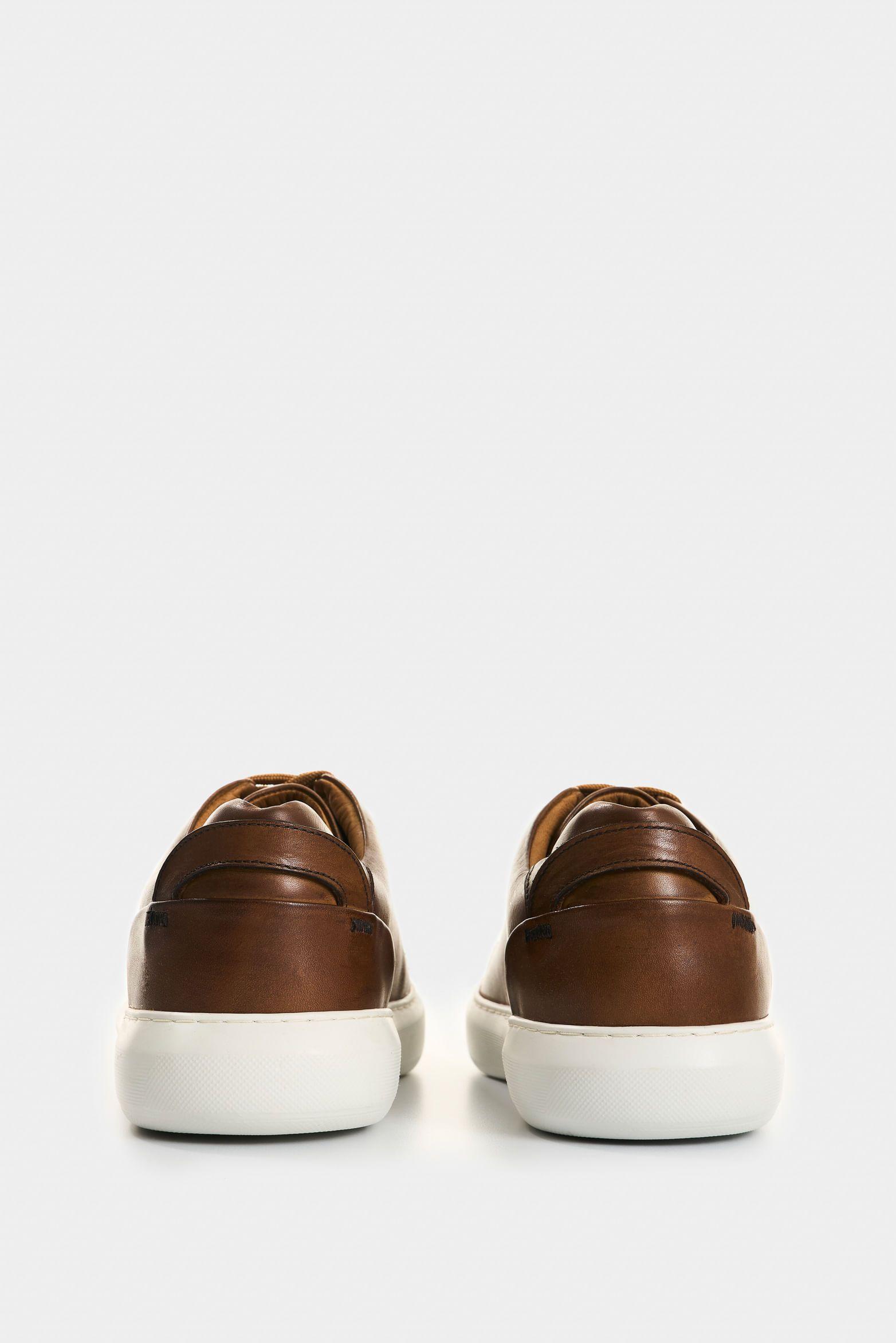 Vélez Zapatilla Tenis Cabernet Cuero Hombre Acabado Abatanado Miel-2