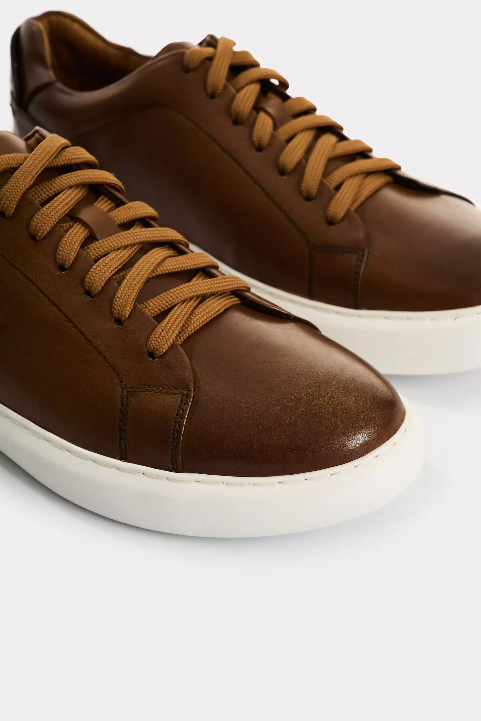 Vélez Zapatilla Tenis Cabernet Cuero Hombre Acabado Abatanado Miel-4