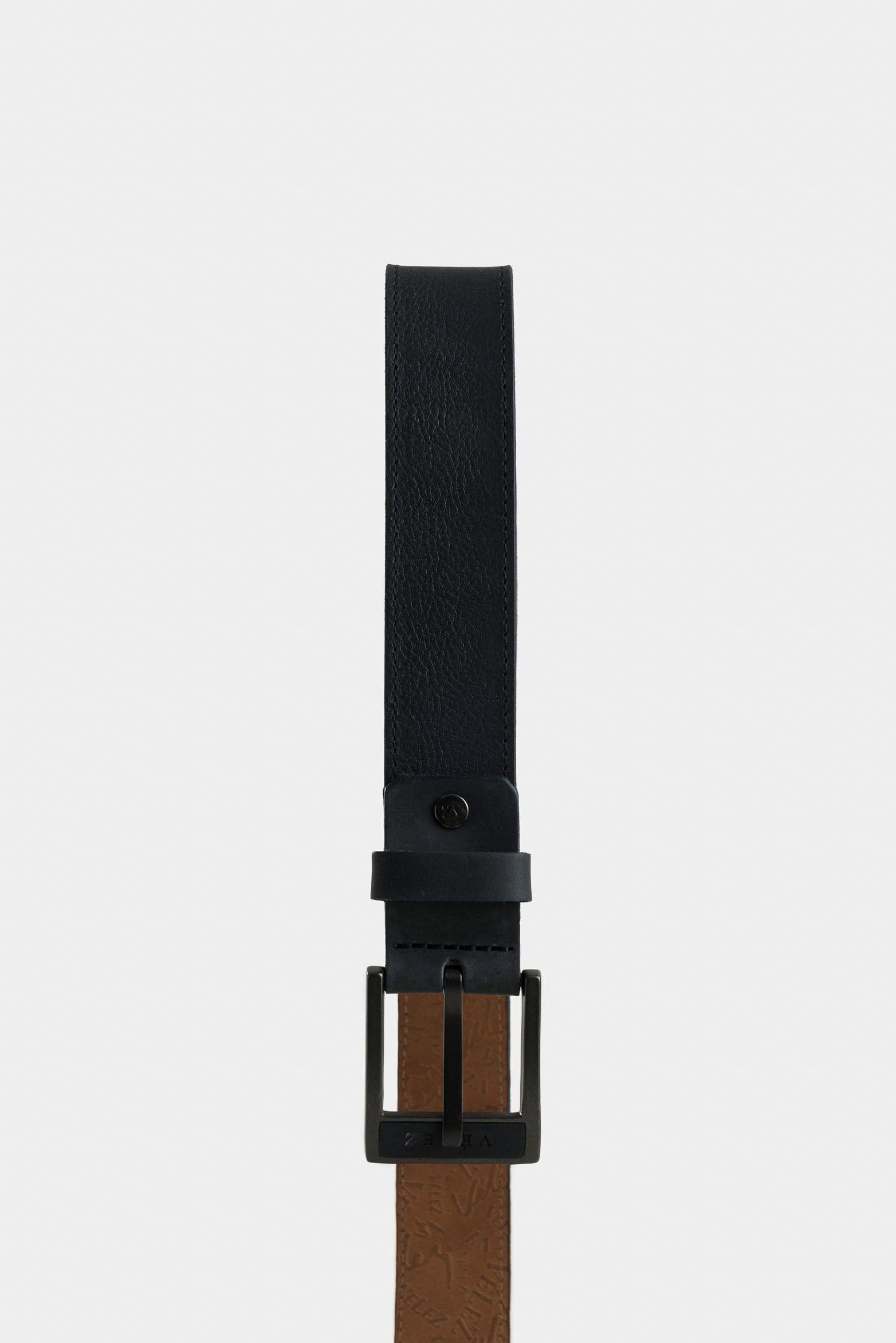 Vélez Cinturón Unifaz Cyclón Cuero Para Hombre Punta Negro-1