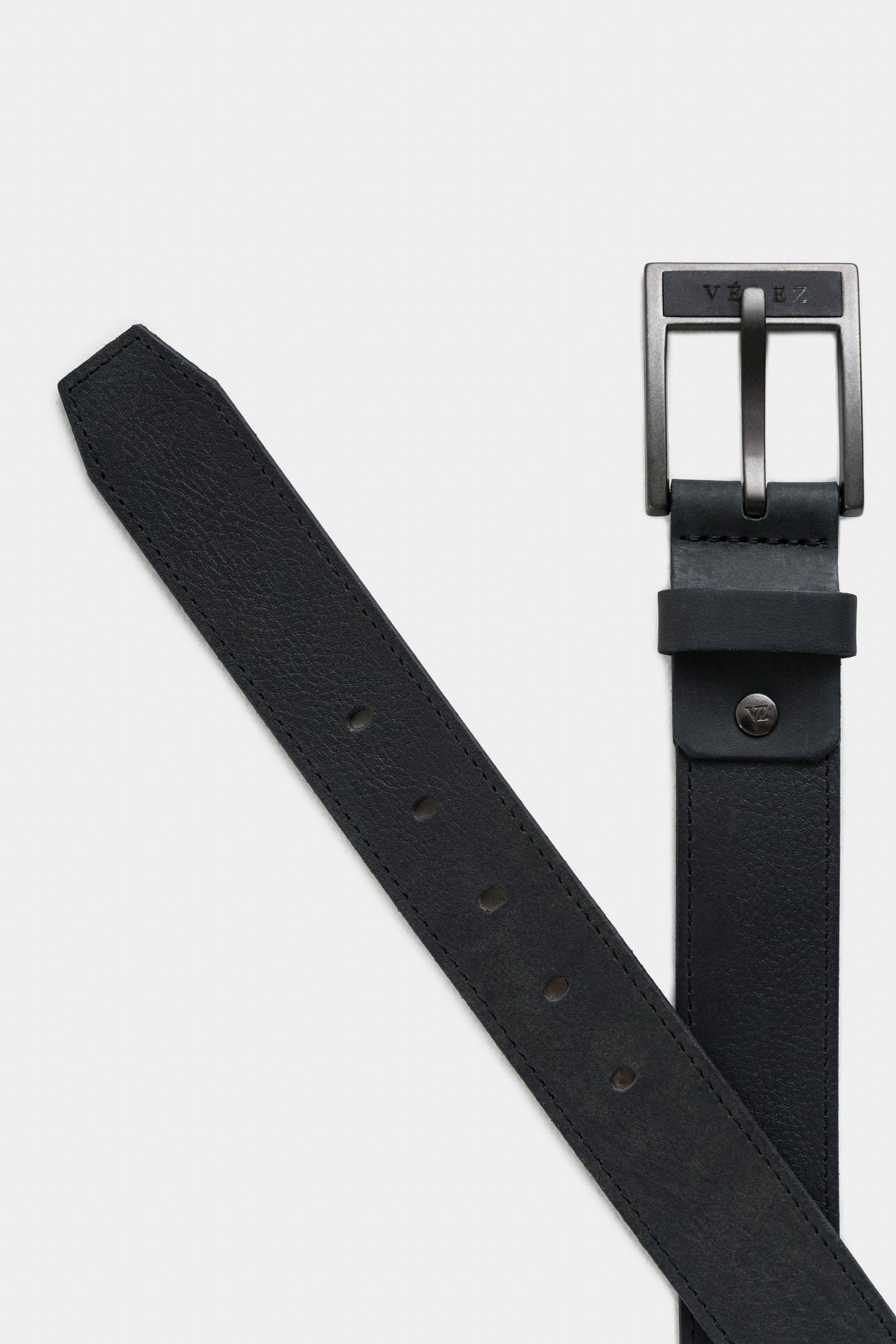 Vélez Cinturón Unifaz Cyclón Cuero Para Hombre Punta Negro-2