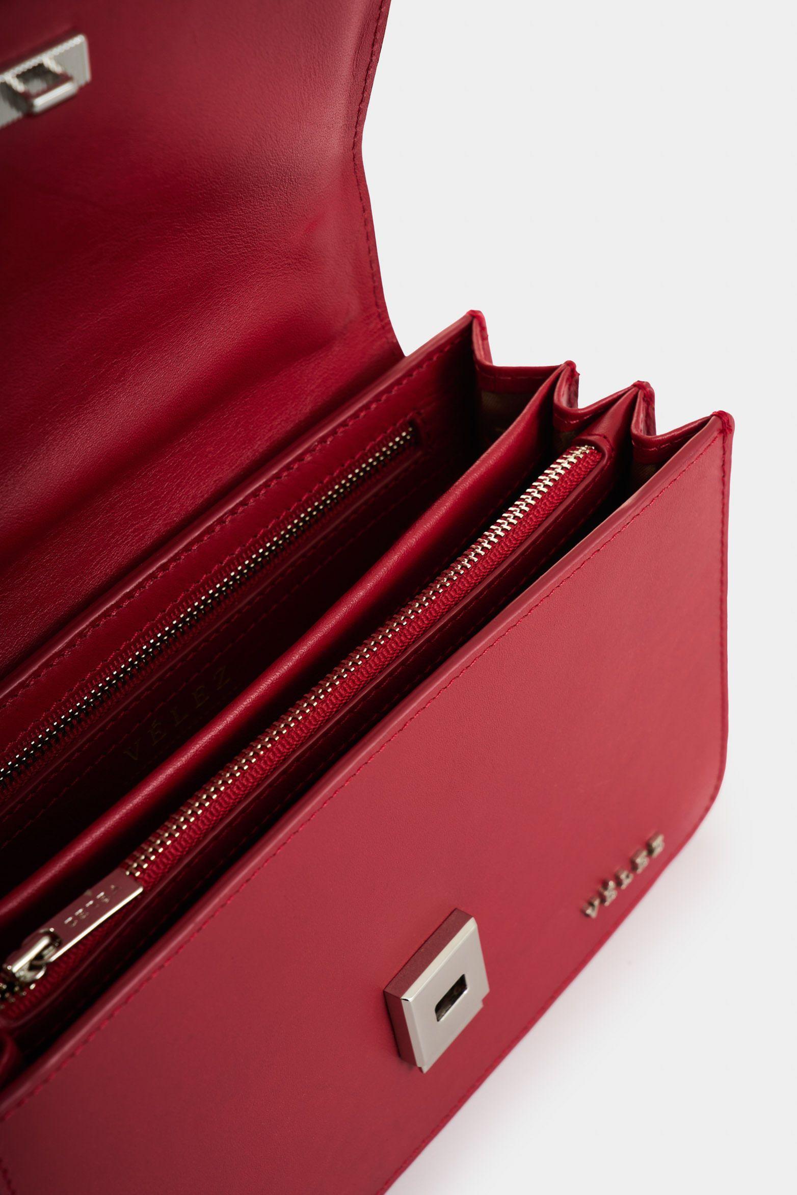 Vélez Manos Libres Garniel De Cuero Mujer Manija Tejida Rojo-4