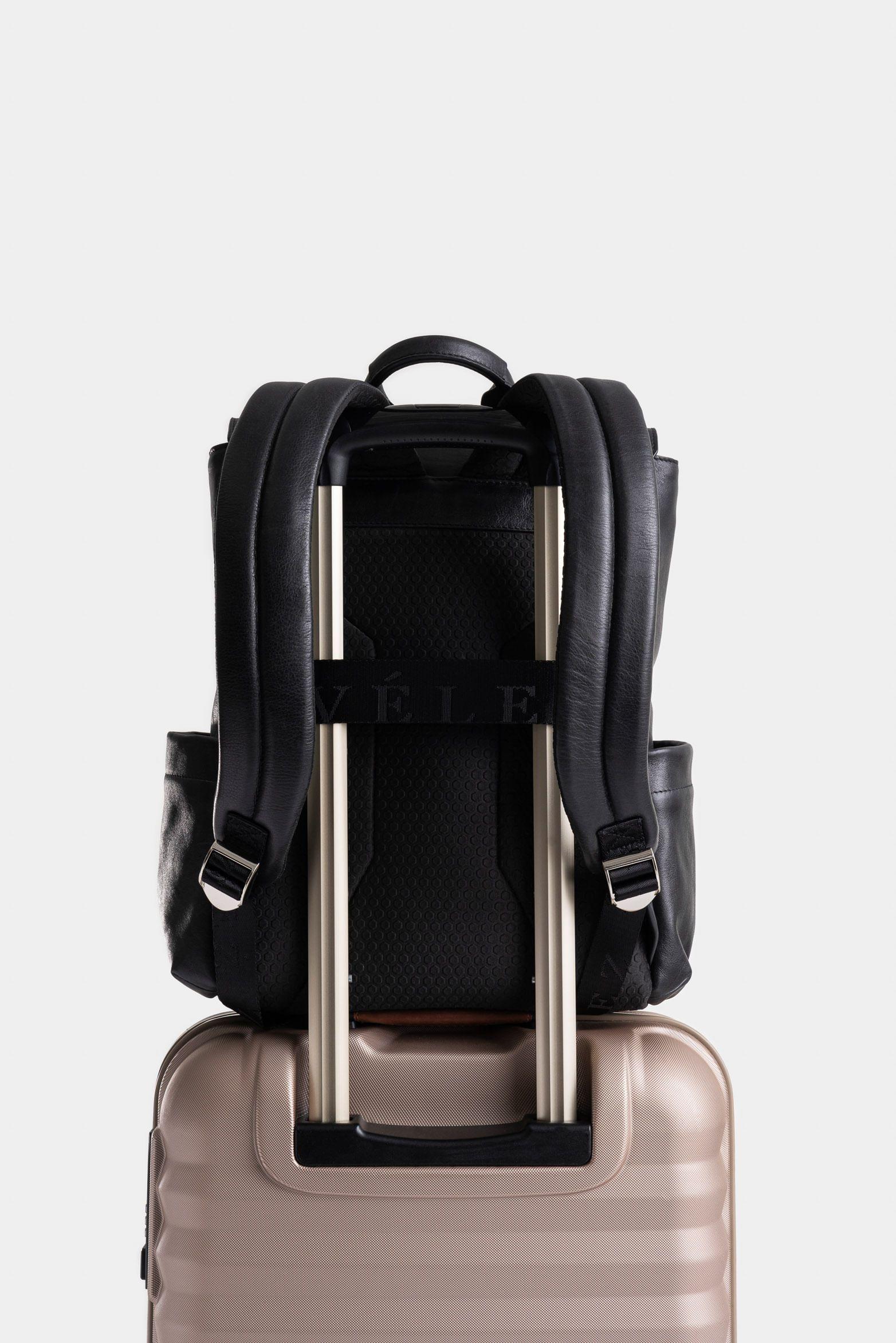 Morral Zermat de cuero para mujer perlado Negro-2