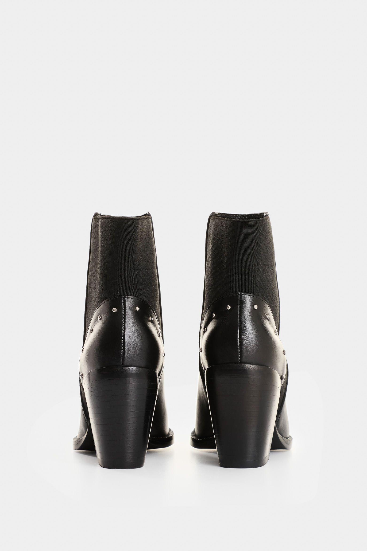 Vélez Botines De Cuero Para Mujer Pearl Negro-2