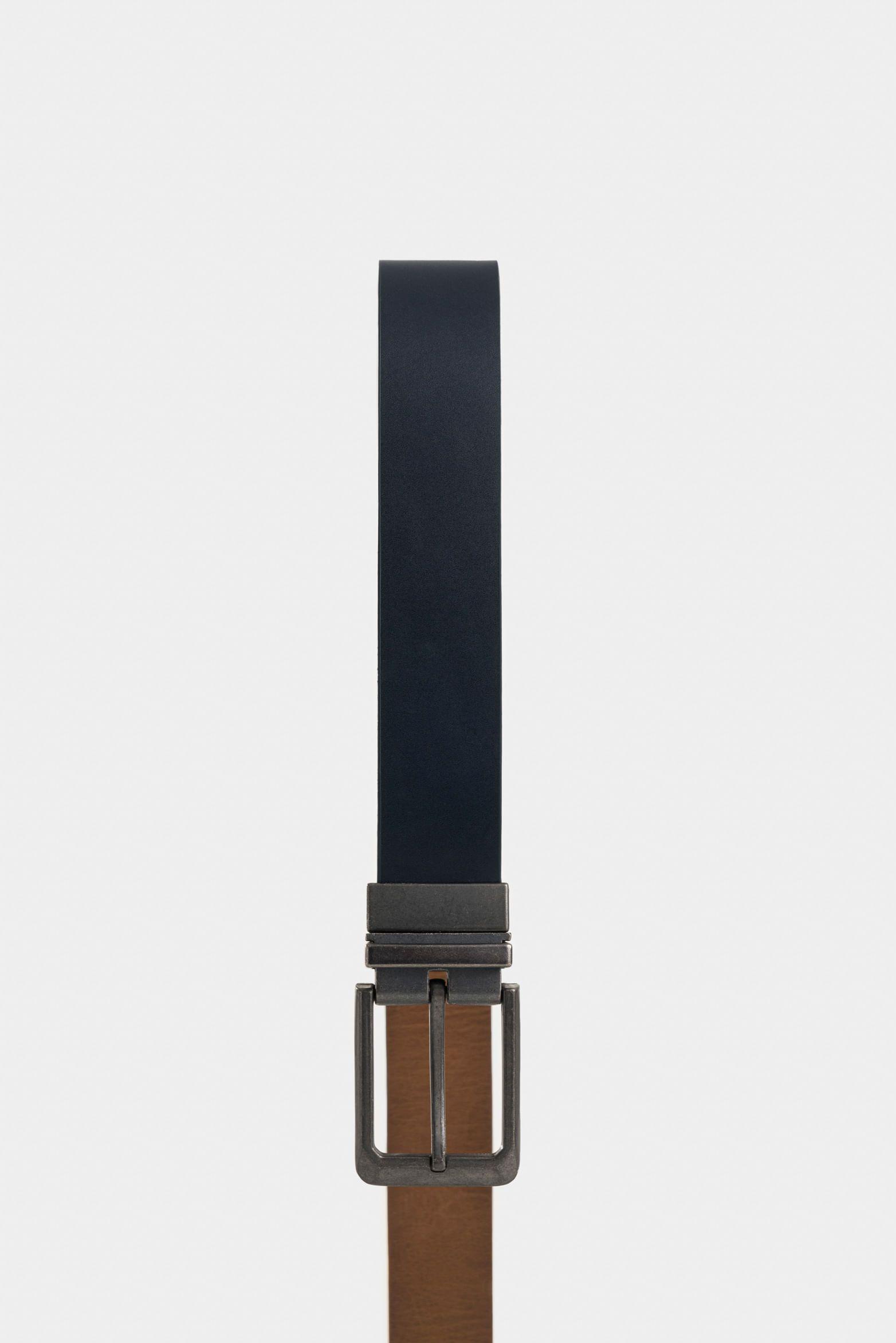 Vélez Cinturón Doble Faz De Cuero Hombre Vintage Azul Osc-1