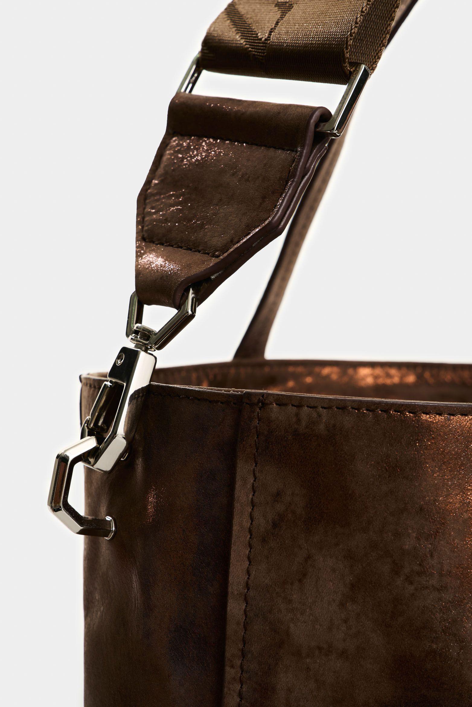 Vélez Shopping Dalia Cuero Mujer Detalle Hexagonal Bronce-3