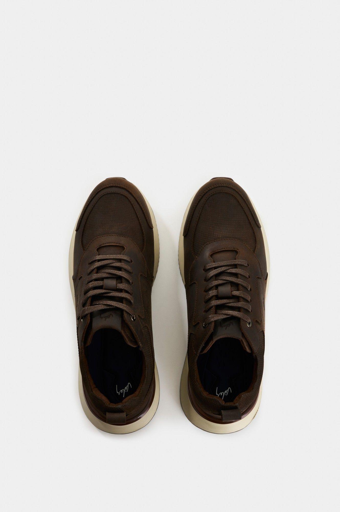 Vélez Zapatillas De Cuero Para Hombre Ibisa Cafe-3