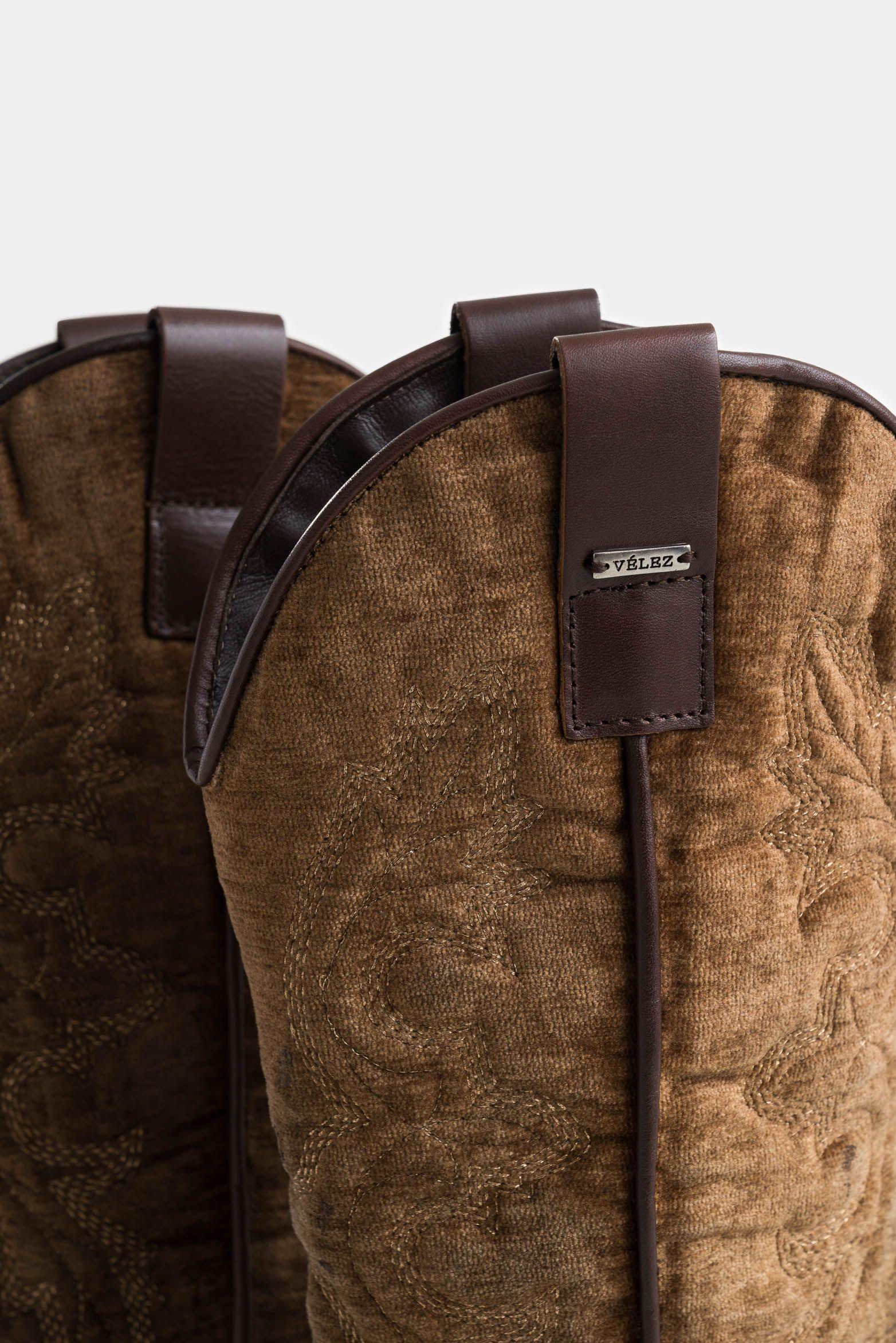 Vélez Botas Salvinia En Textil y Cuero Mujer Vintage Café-4