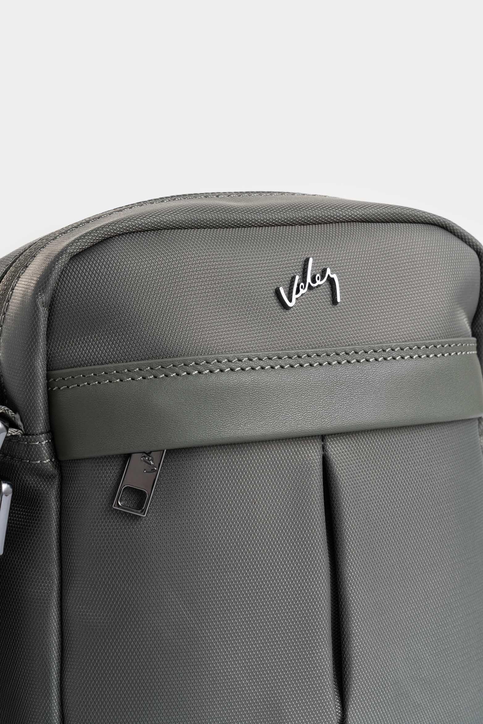 Vélez Manos Libres Harrington Lona y Cuero Para Hombre Gris-3