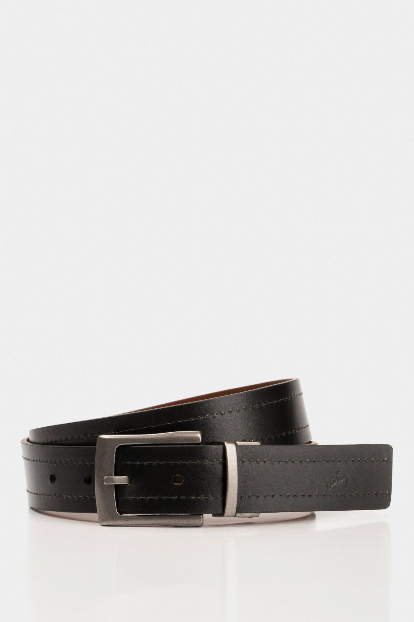 Vélez Cinturón Doble Faz Kafka Cuero Hombre Reversible Negro-0