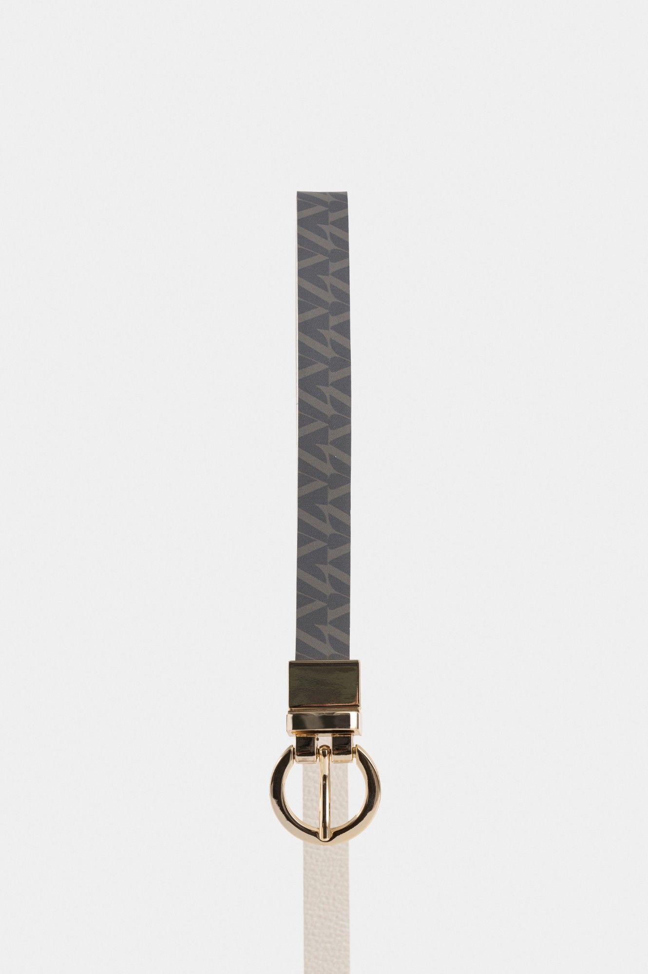 Vélez Cinturón Doble Faz De Cuero Para Mujer Monogram Gris-1
