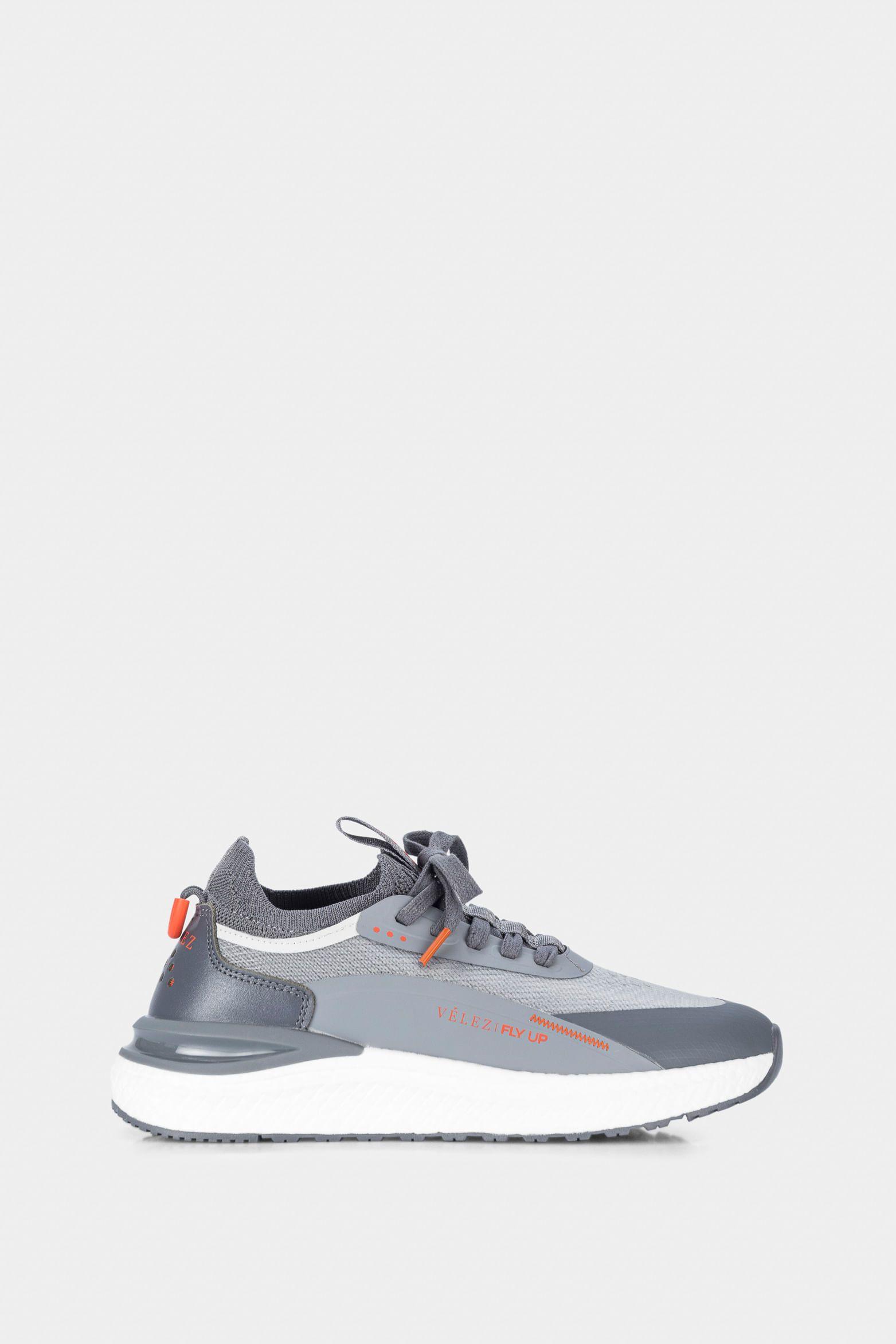 Vélez Zapatillas Fly Up Retro Para Hombre Deportivos Gris-0