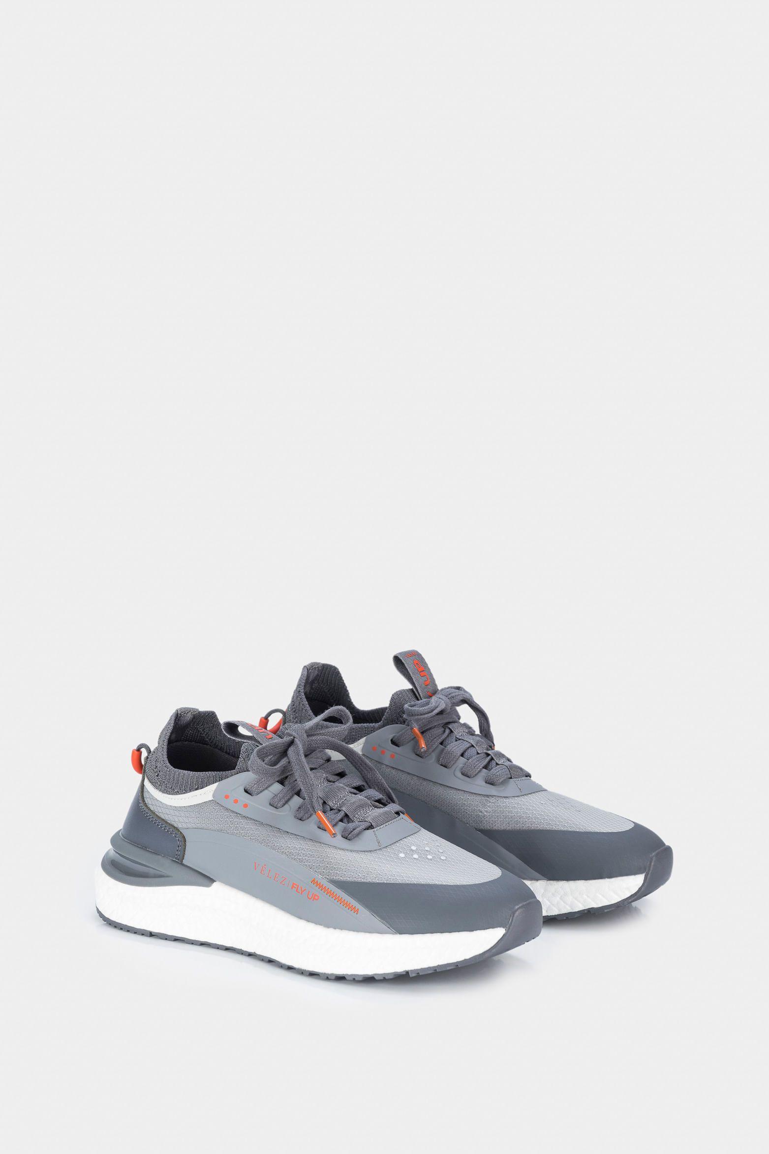 Vélez Zapatillas Fly Up Retro Para Hombre Deportivos Gris-1
