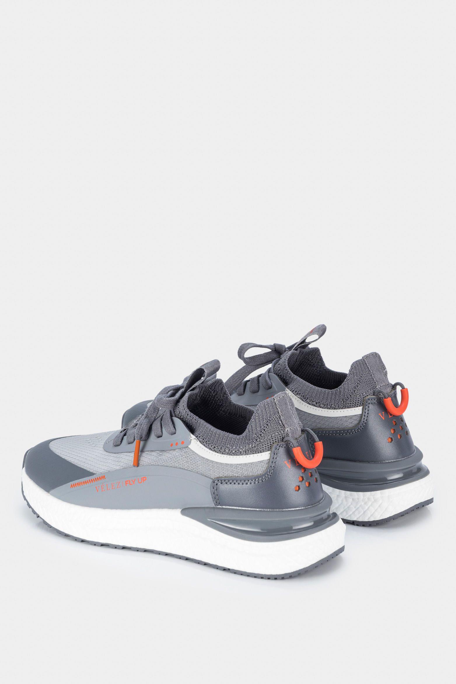 Vélez Zapatillas Fly Up Retro Para Hombre Deportivos Gris-2