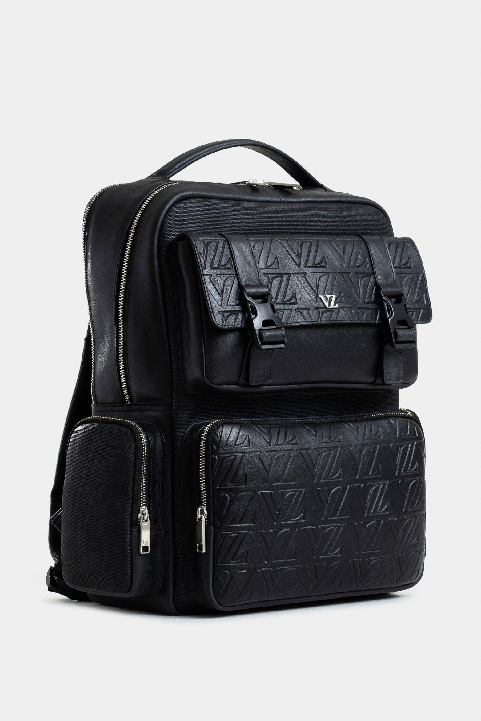 Vélez Mochila Print De Cuero Y Lona  Hombre Monogram Negro-1