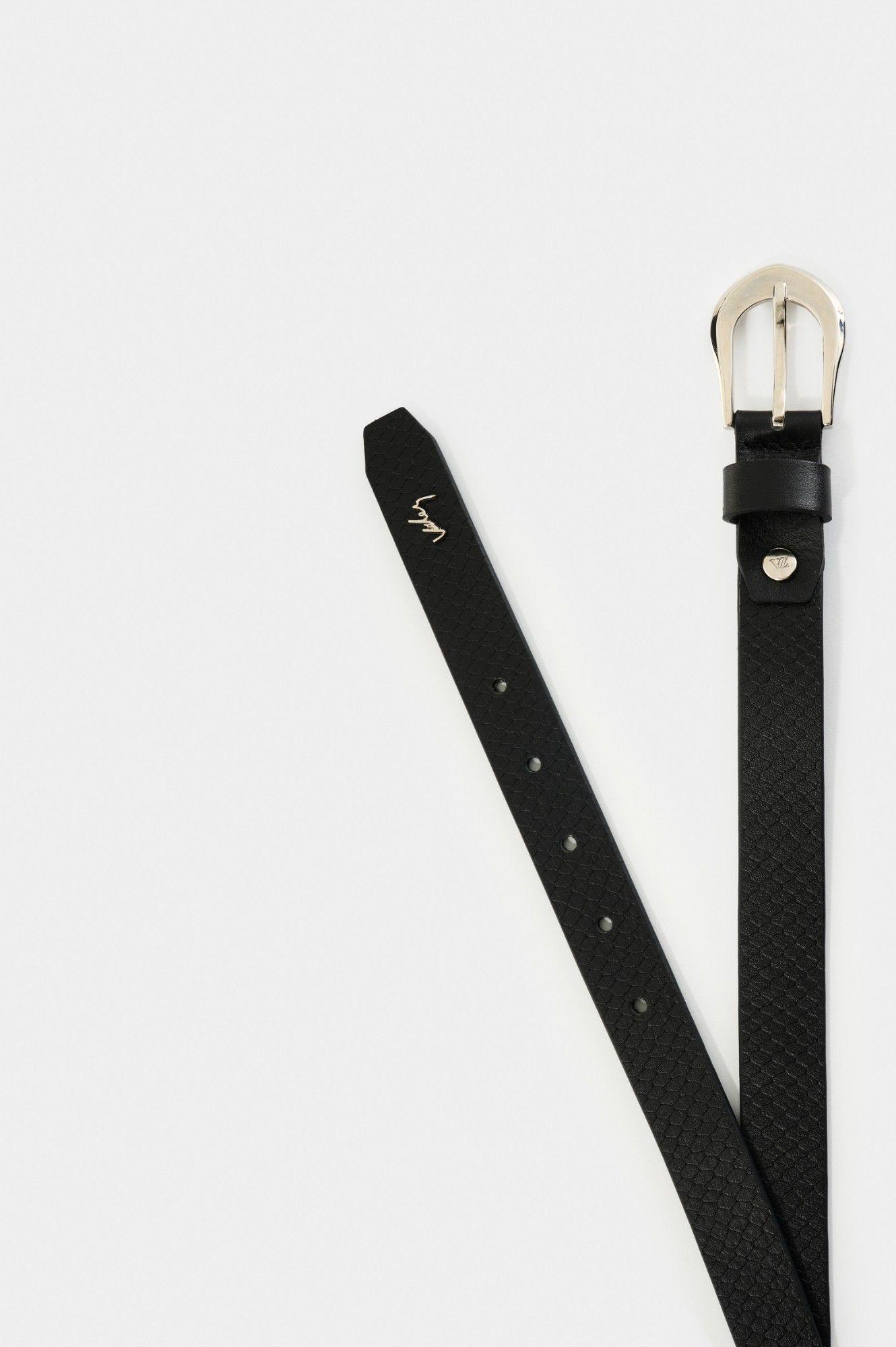 Vélez Cinturón Unifaz Cuero Grabado Mujer Miski Negro-2