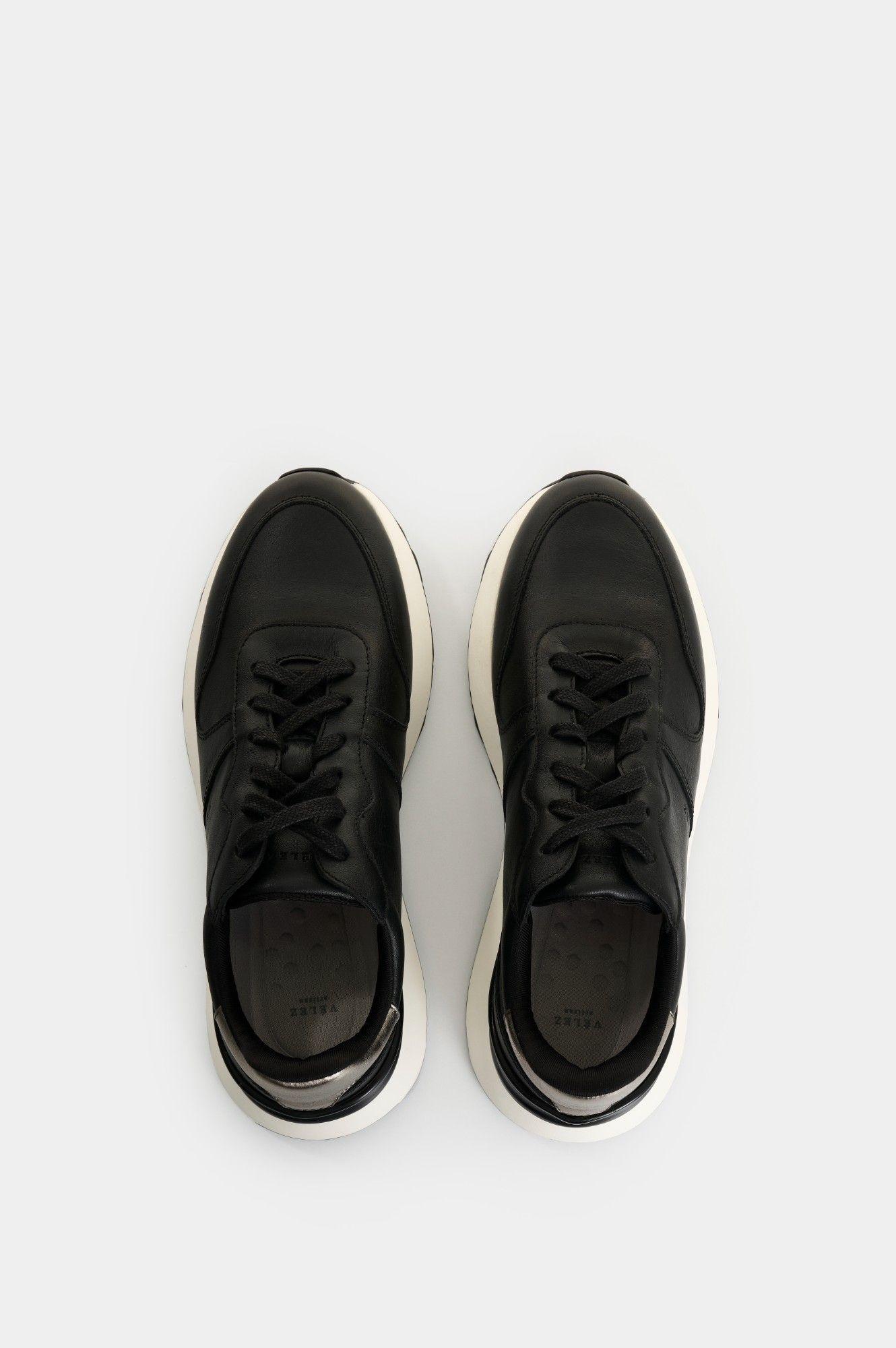 Vélez Zapatilla Tenis Cuero Y Folia Mujer Cooper Negro-3