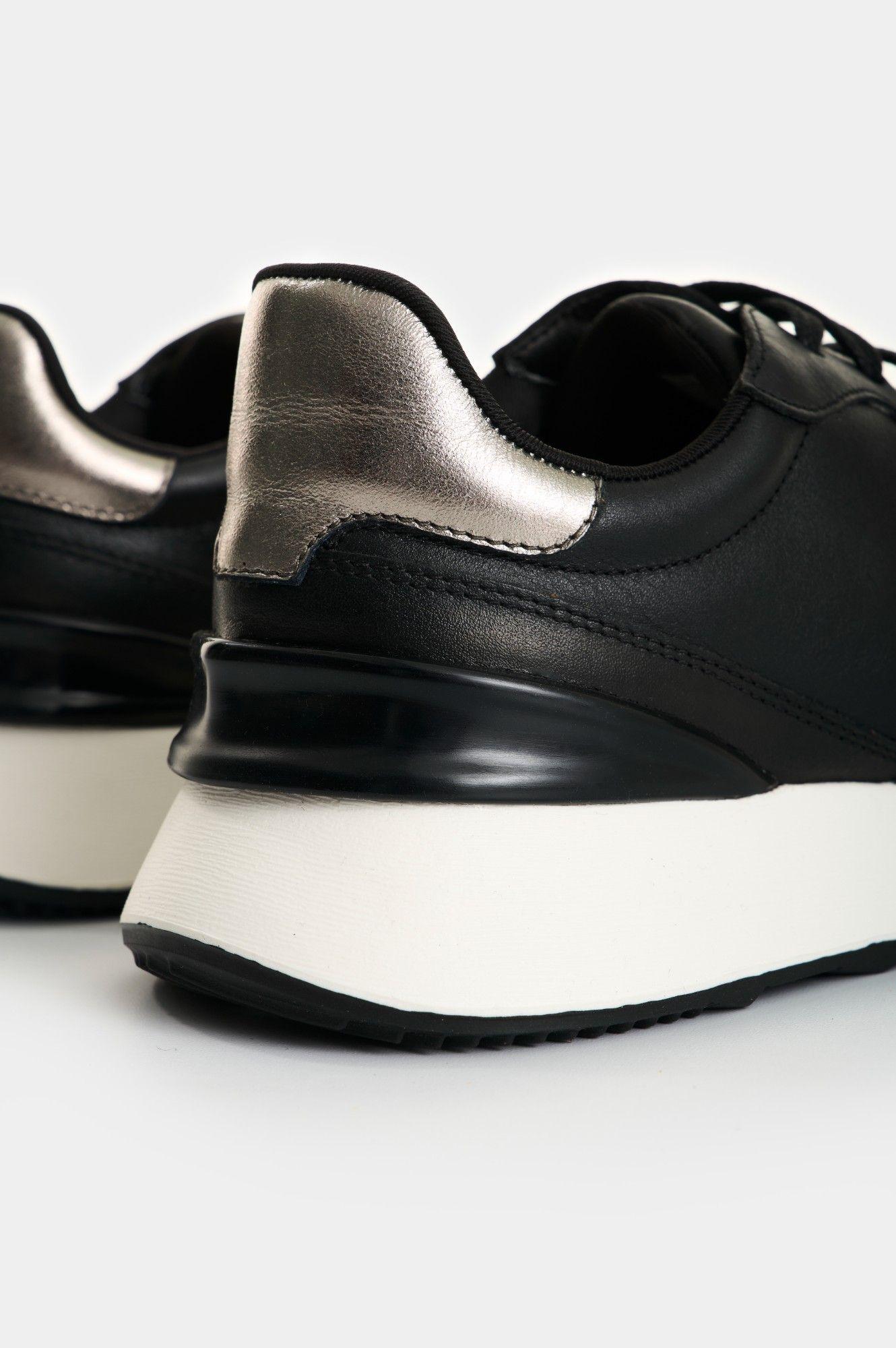 Vélez Zapatilla Tenis Cuero Y Folia Mujer Cooper Negro-4