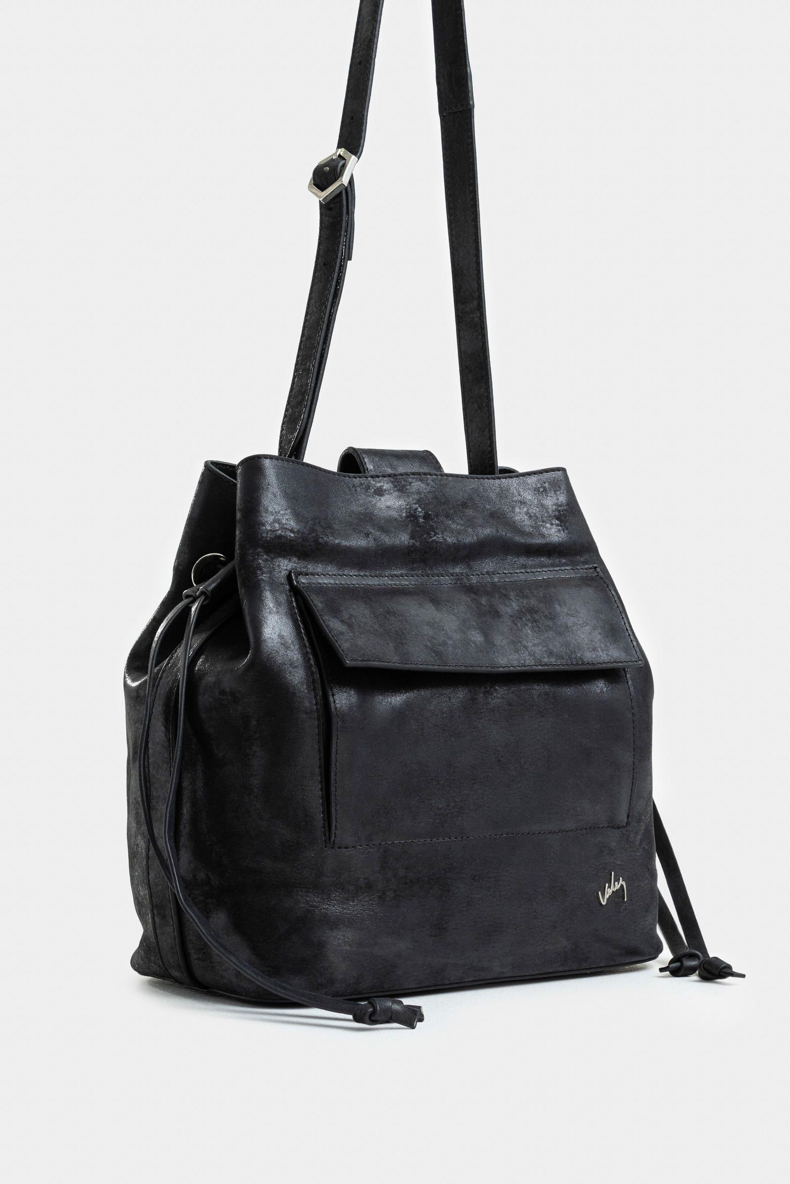 Vélez Shopping Santa Clara Cuero Mujer Textura Folia Negro-1