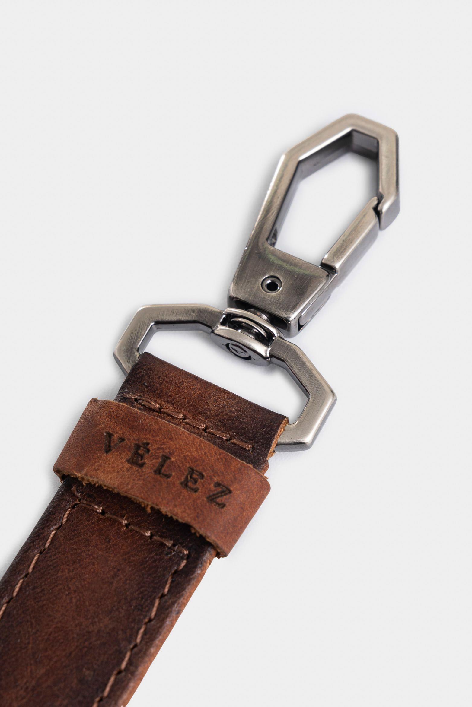 Vélez Kit Billetera y Llavero De Cuero Vintage Brandy-4