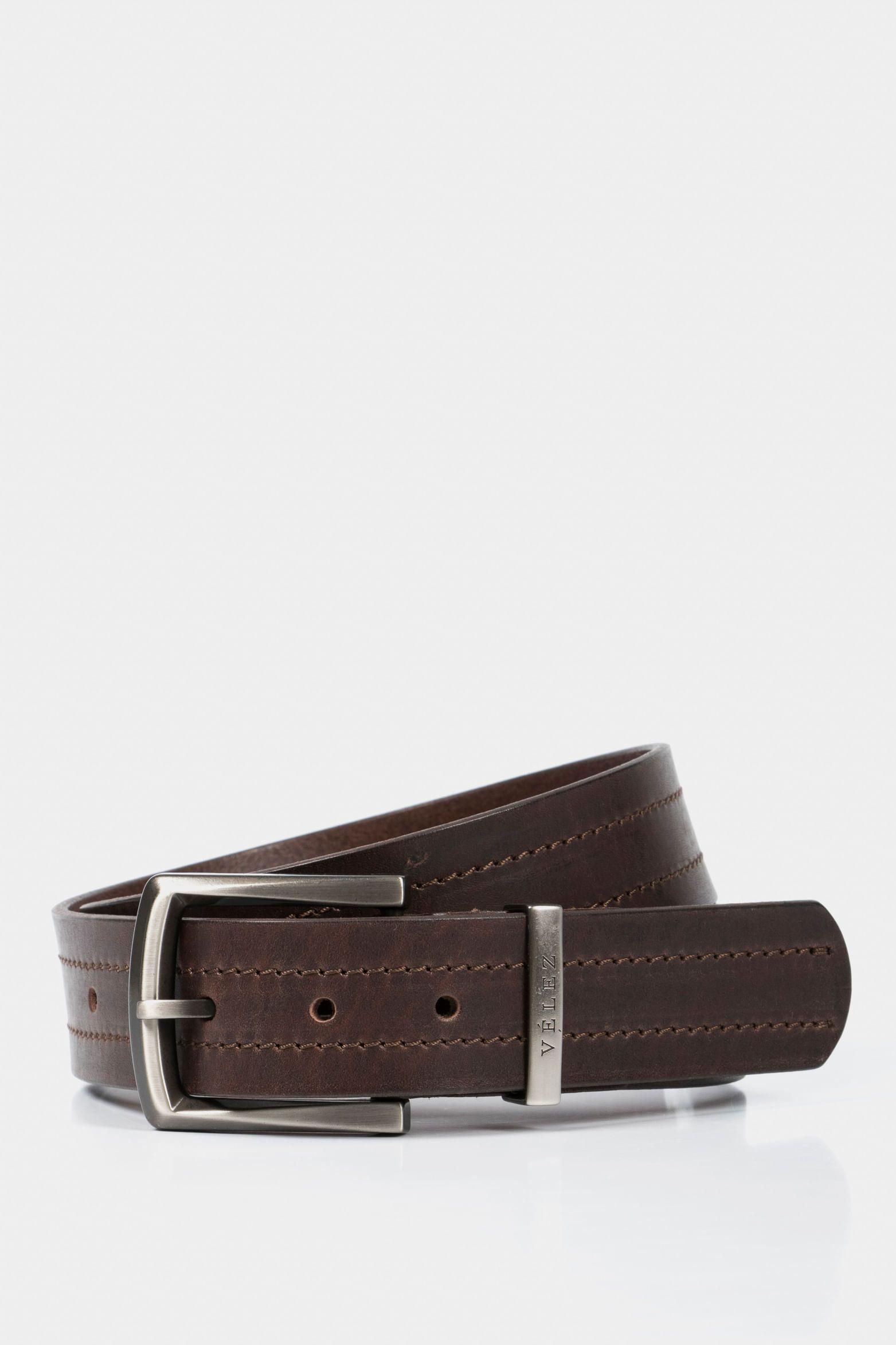 Vélez Cinturón Unifaz Coraje Cuero Hombre Pasador Metálico-0