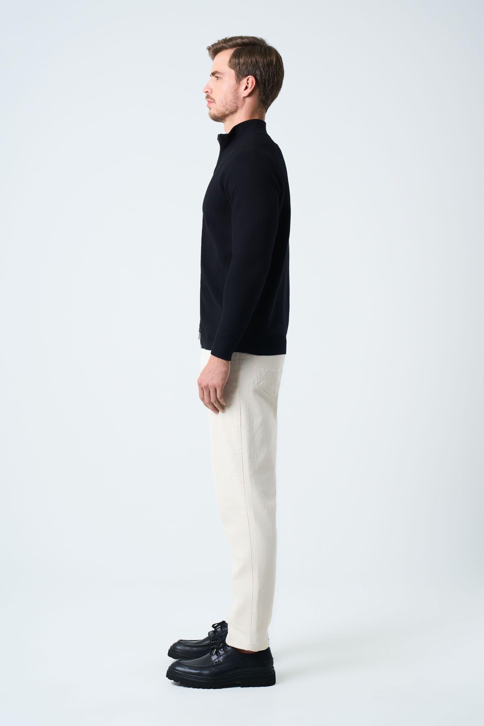Vélez Sweater Misuri Tejido Para Hombre Cuello Alto Negro-3